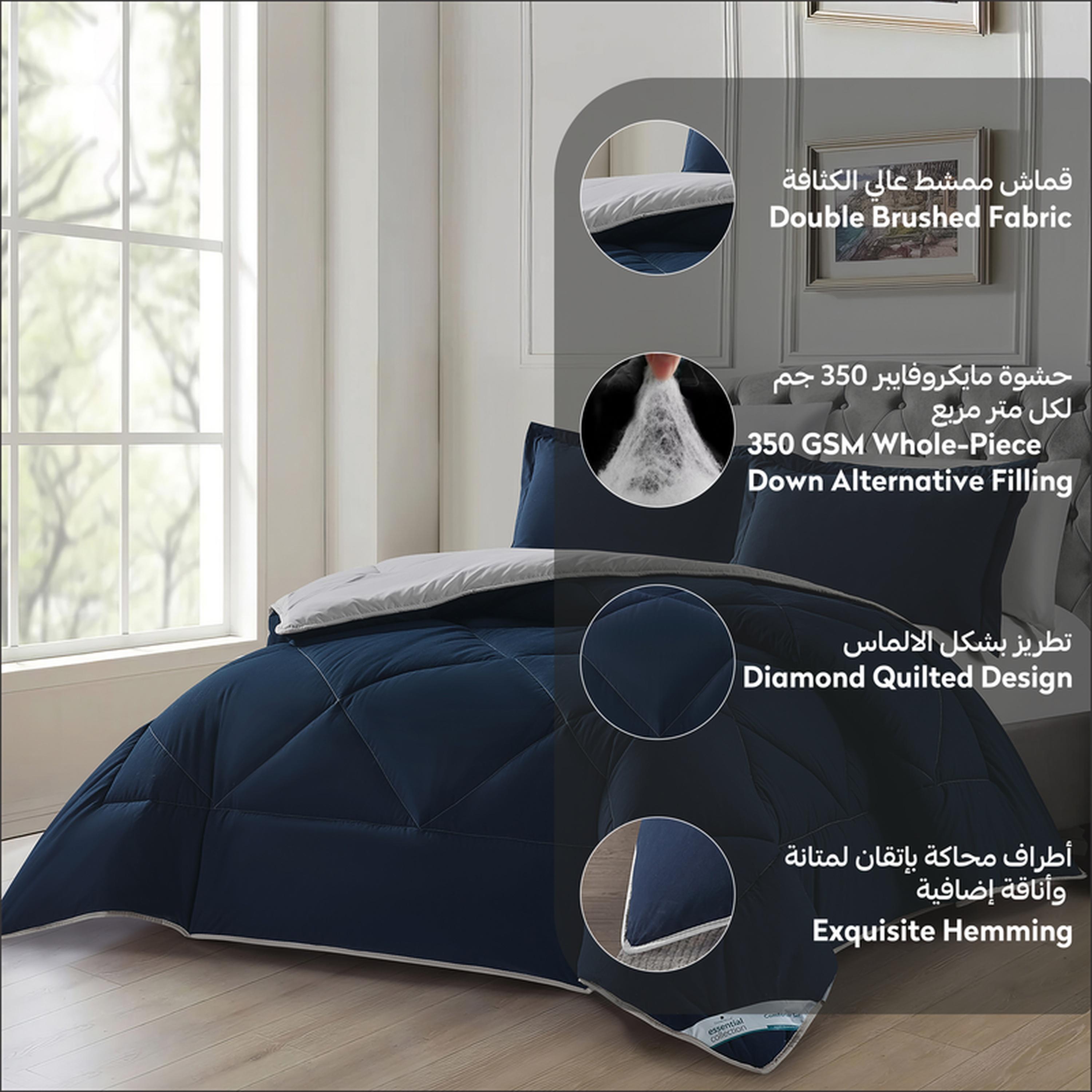 Diamond Quilted 6-Piece King Comforter Set - 240x260 cm-household-bedding-comfortersandbedspreads-comforters-image-4