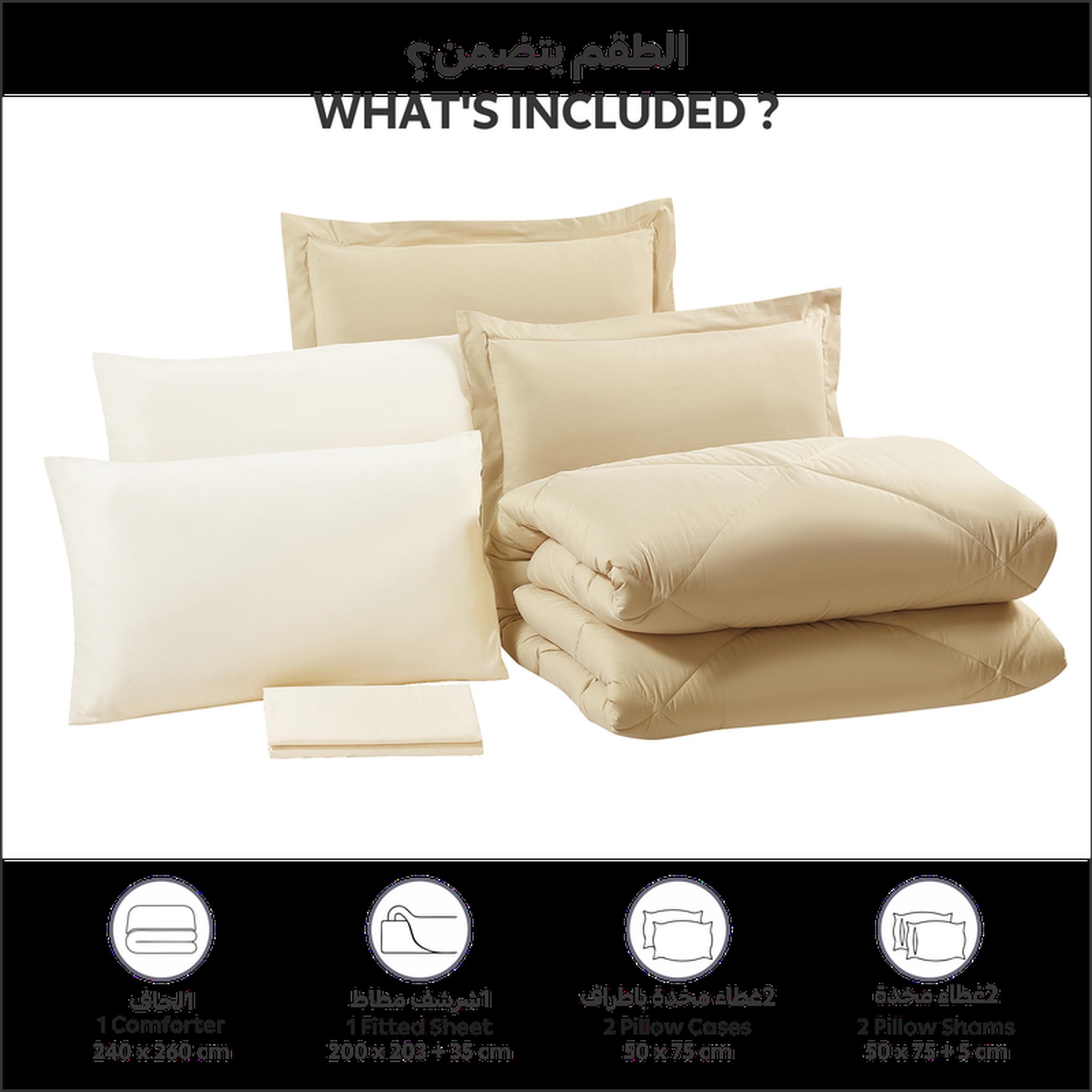 Diamond Quilted 6-Piece King Comforter Set - 240x260 cm-household-bedding-comfortersandbedspreads-comforters-image-3