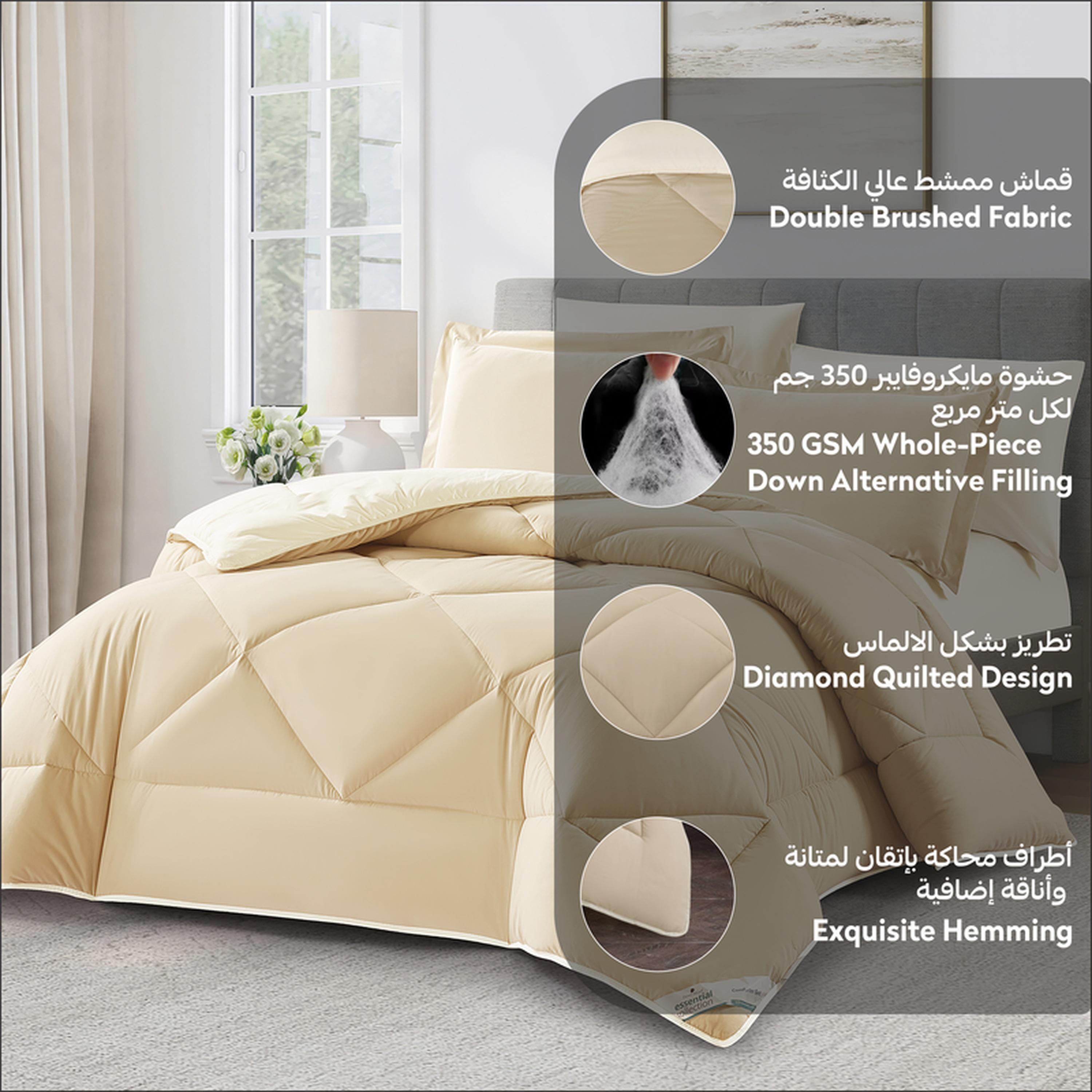 Diamond Quilted 6-Piece King Comforter Set - 240x260 cm-household-bedding-comfortersandbedspreads-comforters-image-4