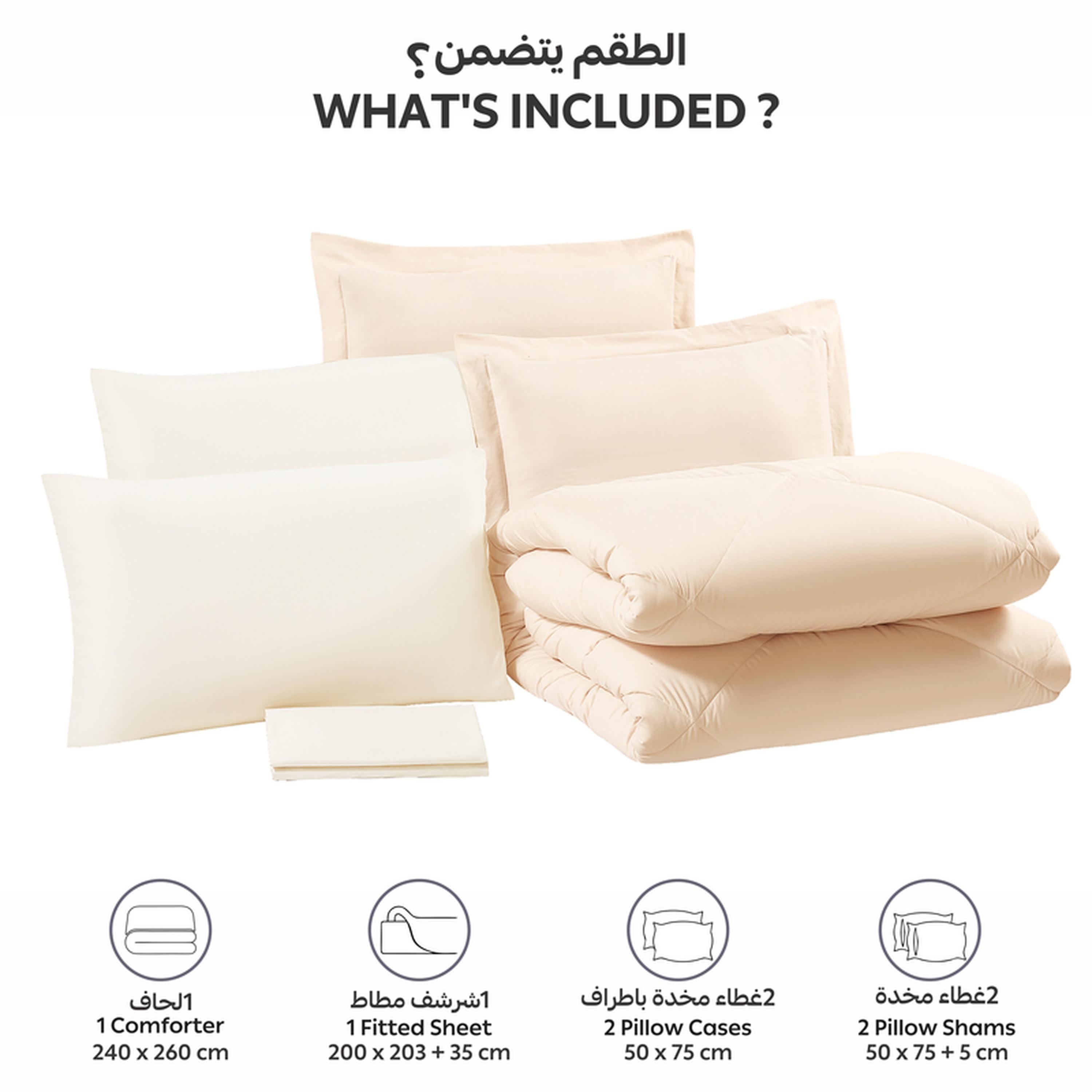 طقم لحاف كينج مبطن ماسي 6 قطع من دونتيلا - 240x260 سم-household-bedding-comfortersandbedspreads-comforters-image-3