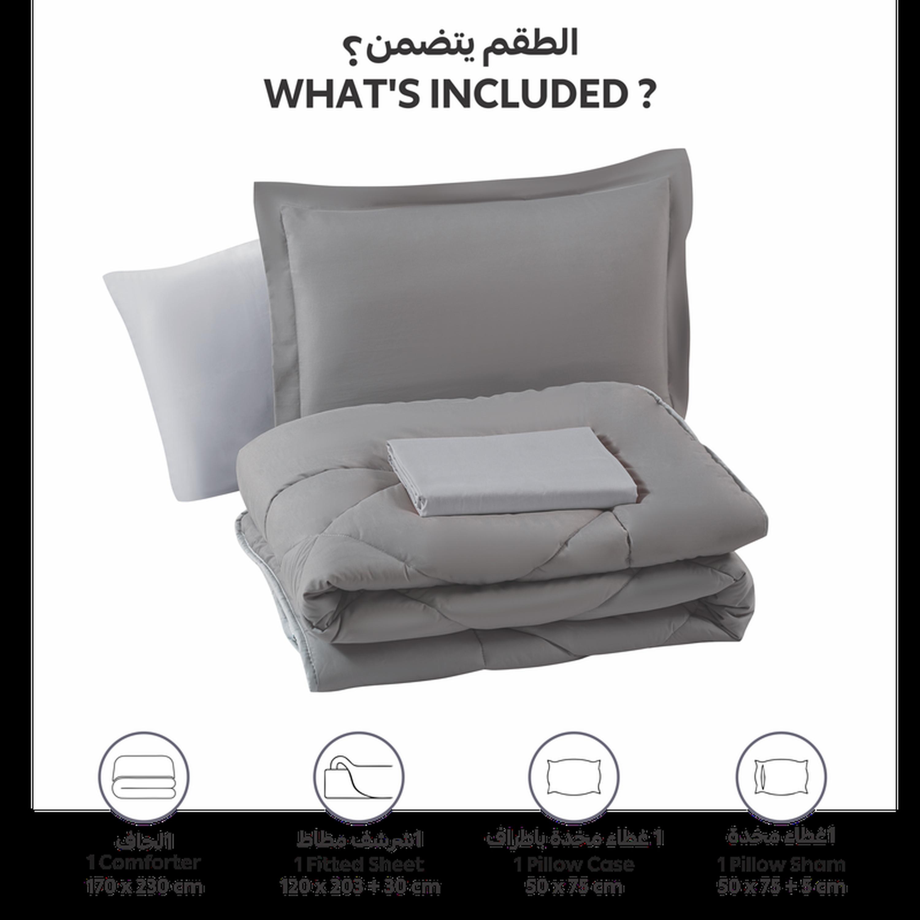 Quilted 4-Piece Twin Comforter Set - 170x230 cm-household-bedding-comfortersandbedspreads-comforters-image-3