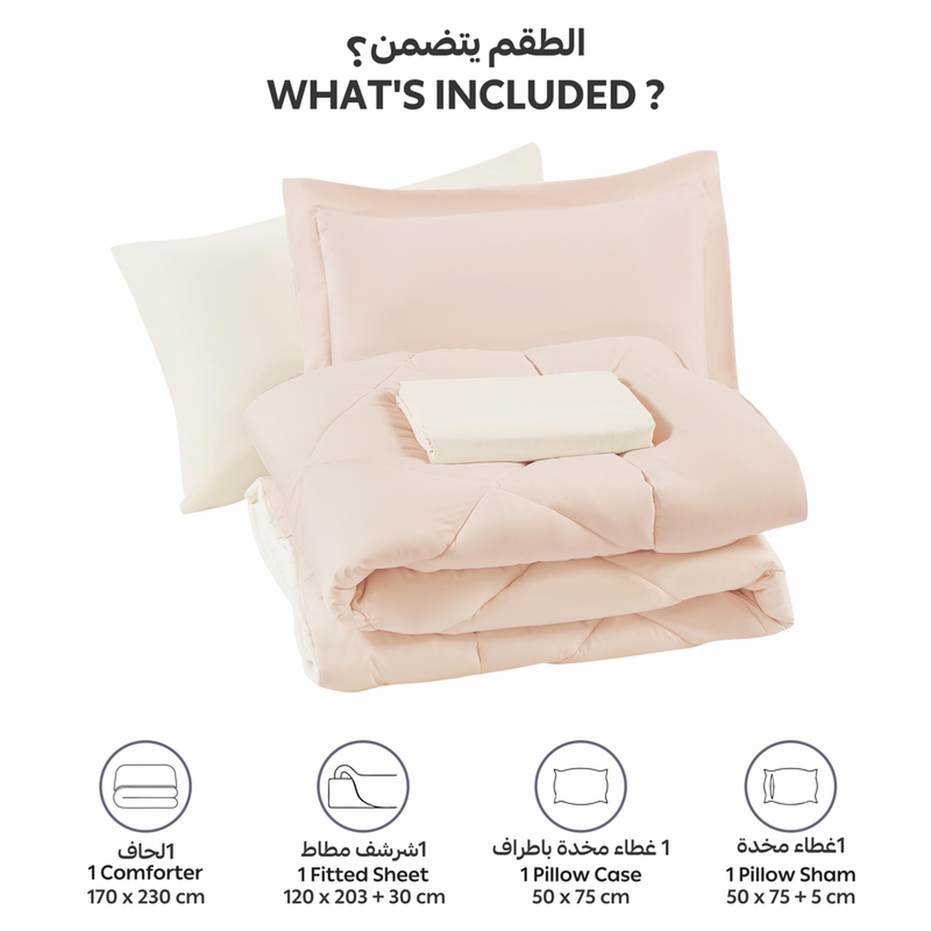 Quilted 4-Piece Twin Comforter Set - 170x230 cm-household-bedding-comfortersandbedspreads-comforters-image-3