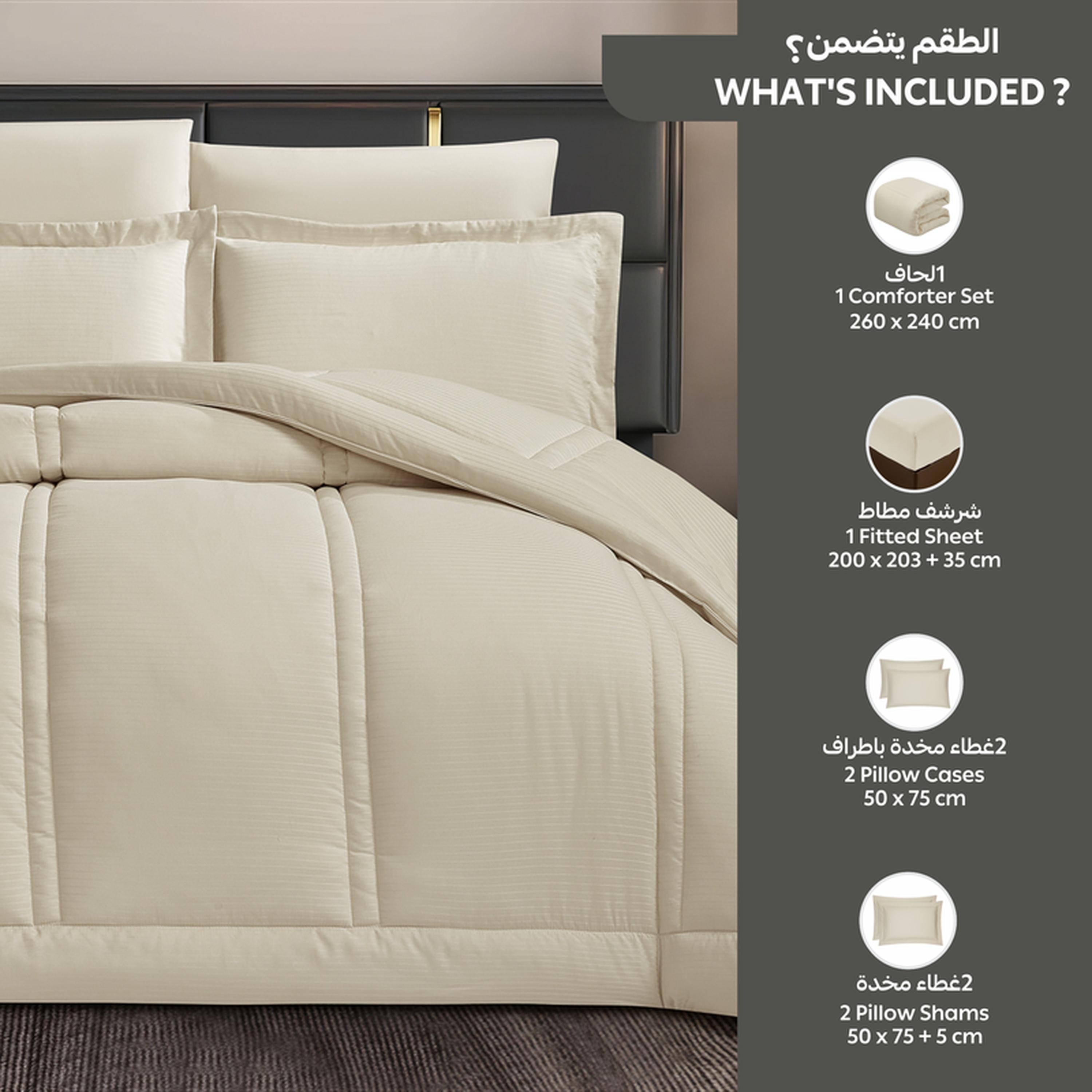 Thin Striped 6-Piece King Comforter Set - 240x260 cms-household-bedding-comfortersandbedspreads-comforters-image-18