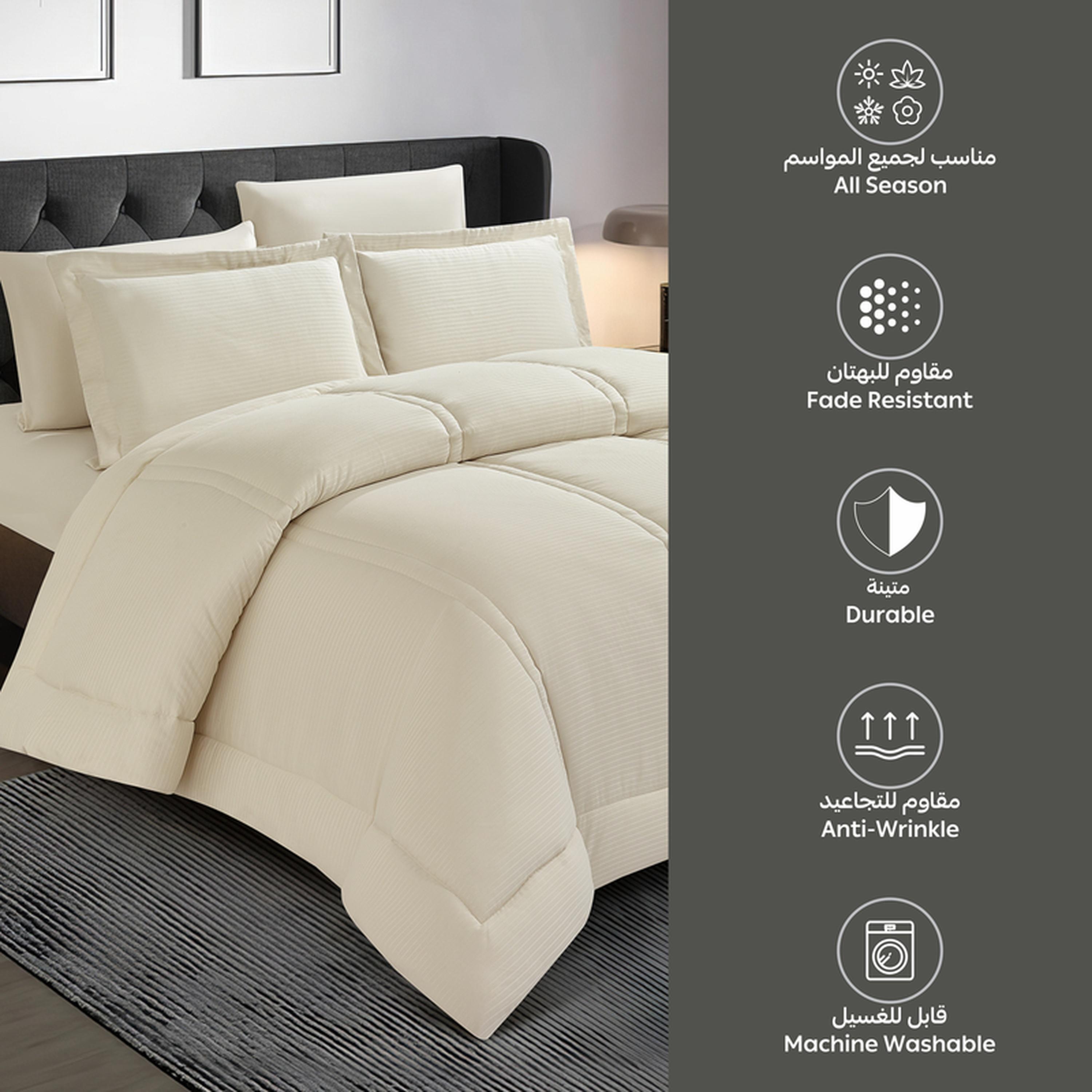 Thin Striped 6-Piece King Comforter Set - 240x260 cms-household-bedding-comfortersandbedspreads-comforters-image-20