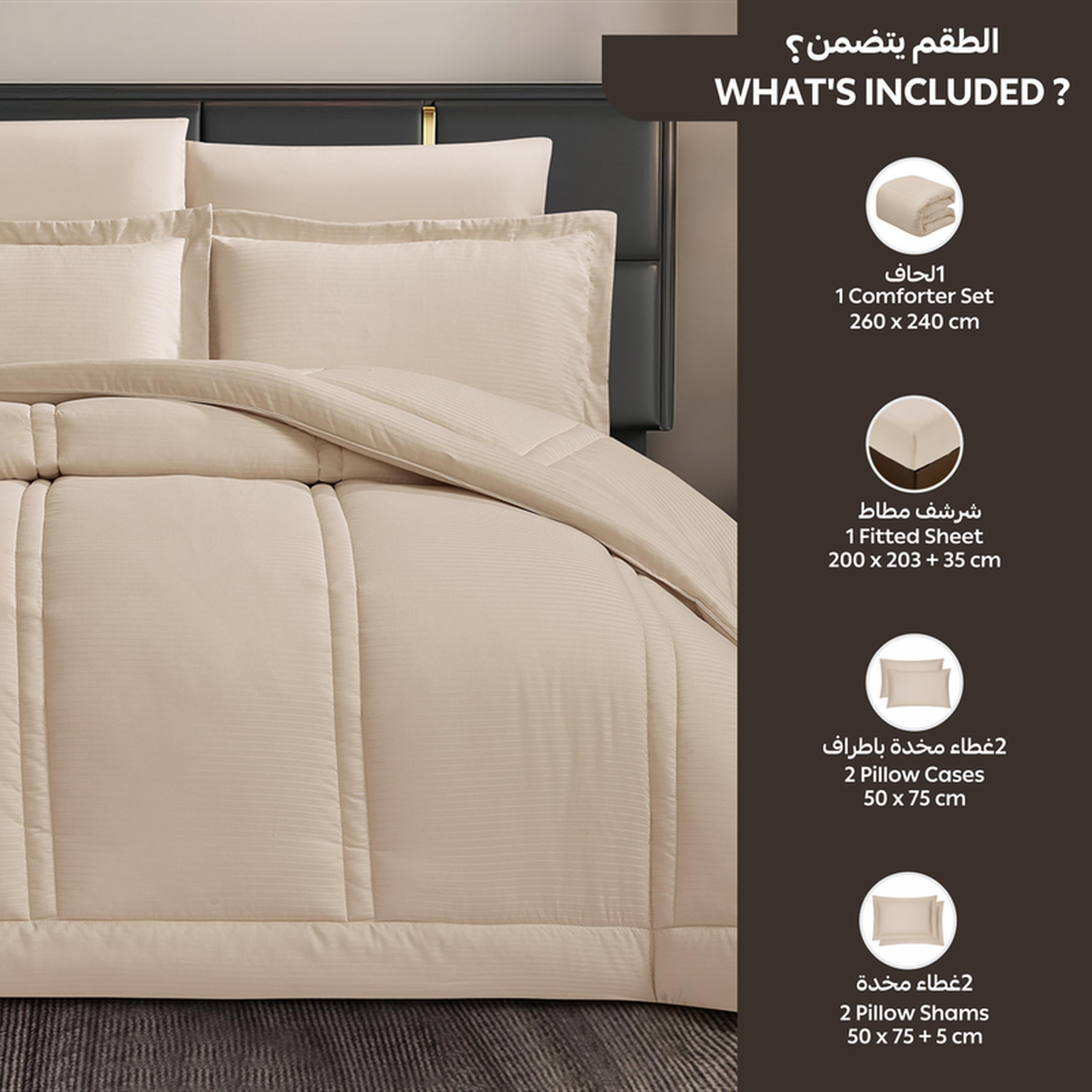 Thin Striped 6-Piece King Comforter Set - 240x260 cms-household-bedding-comfortersandbedspreads-comforters-image-25