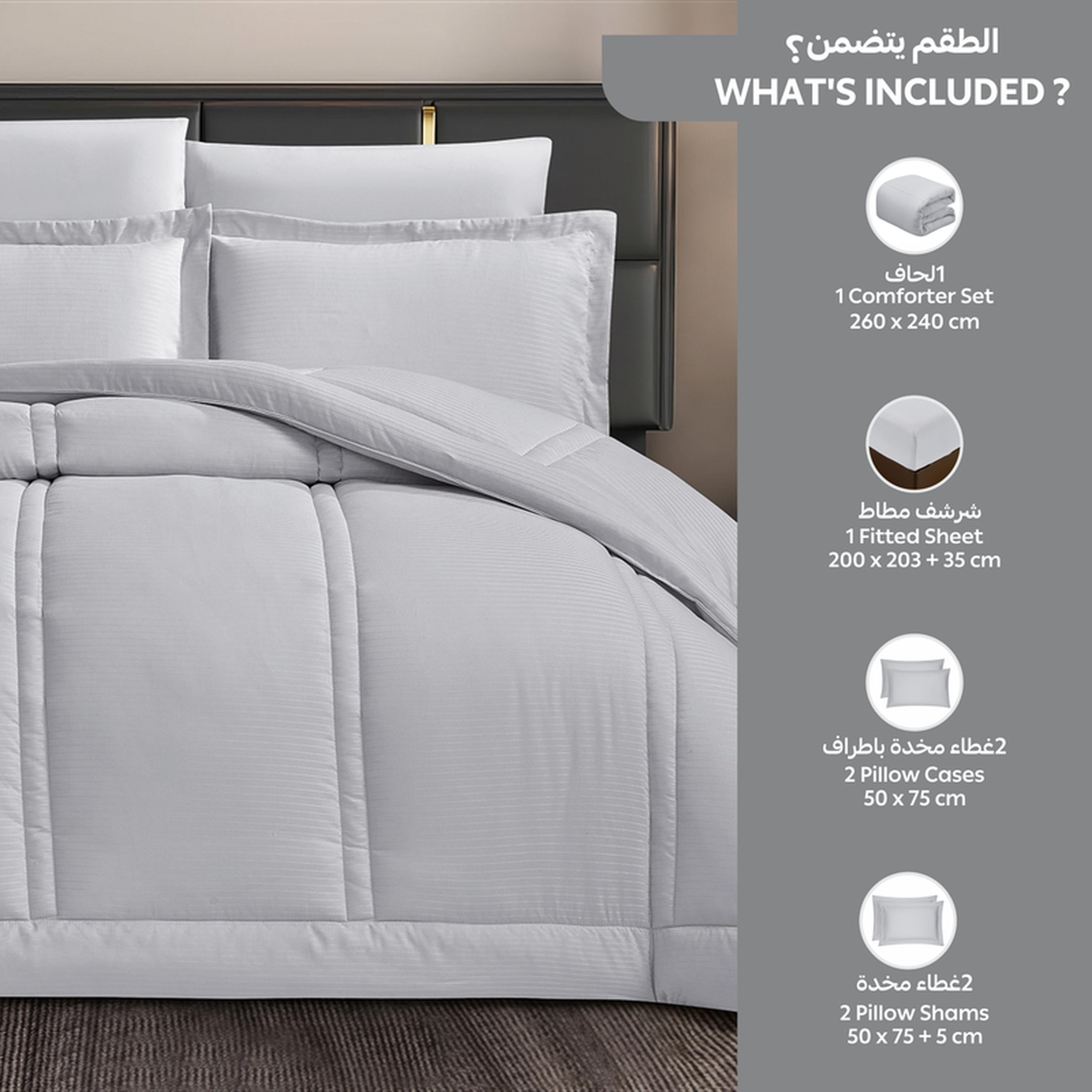 Thin Striped 6-Piece King Comforter Set - 240x260 cms-household-bedding-comfortersandbedspreads-comforters-image-32