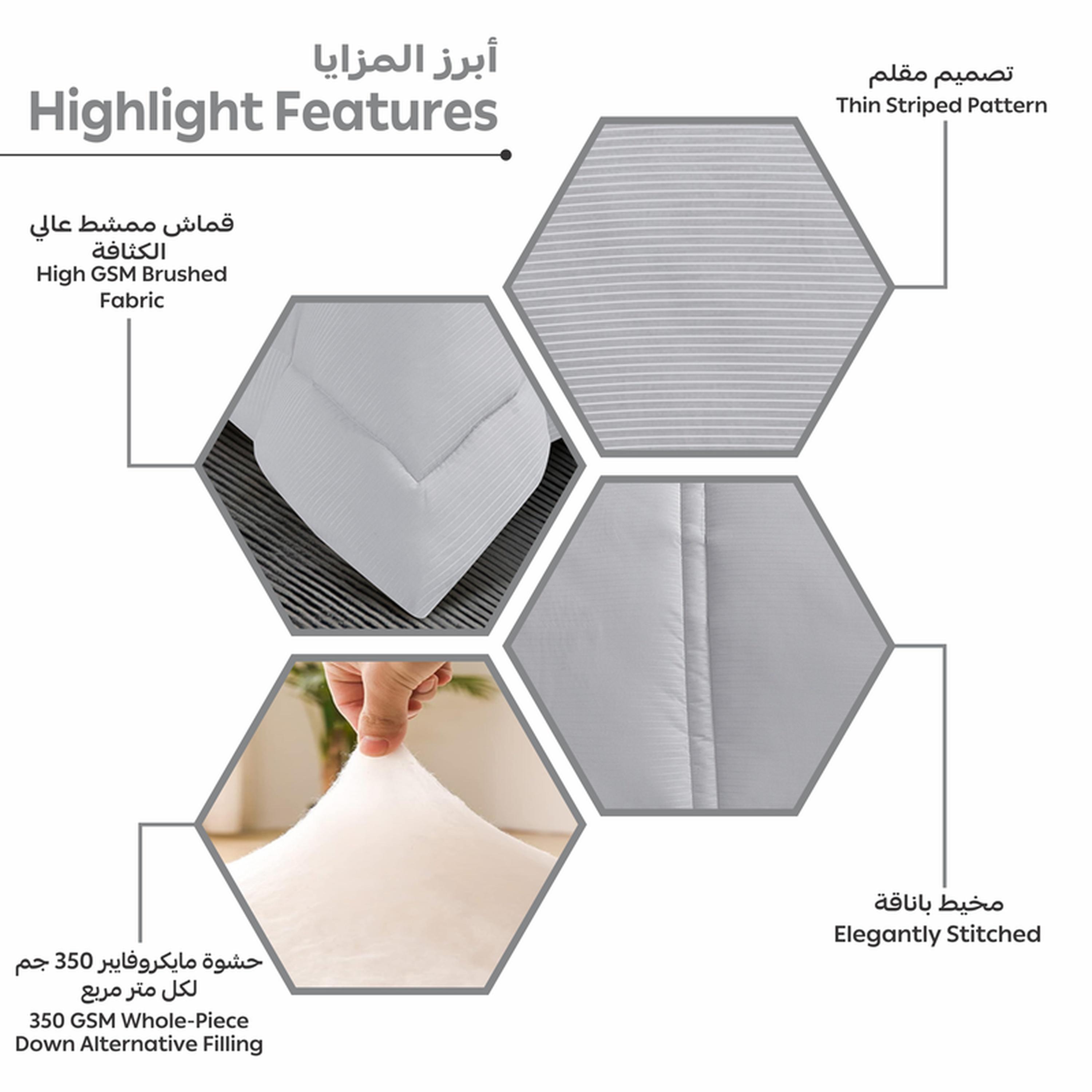 Thin Striped 6-Piece King Comforter Set - 240x260 cms-household-bedding-comfortersandbedspreads-comforters-image-33