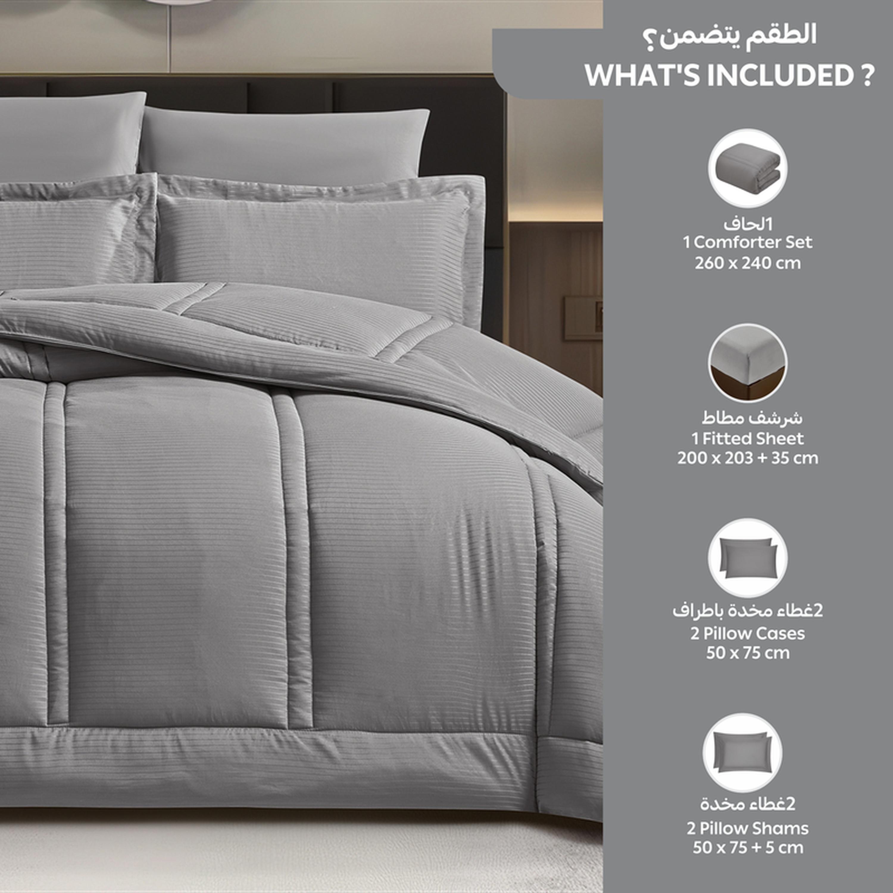 Thin Striped 6-Piece King Comforter Set - 240x260 cms-household-bedding-comfortersandbedspreads-comforters-image-46