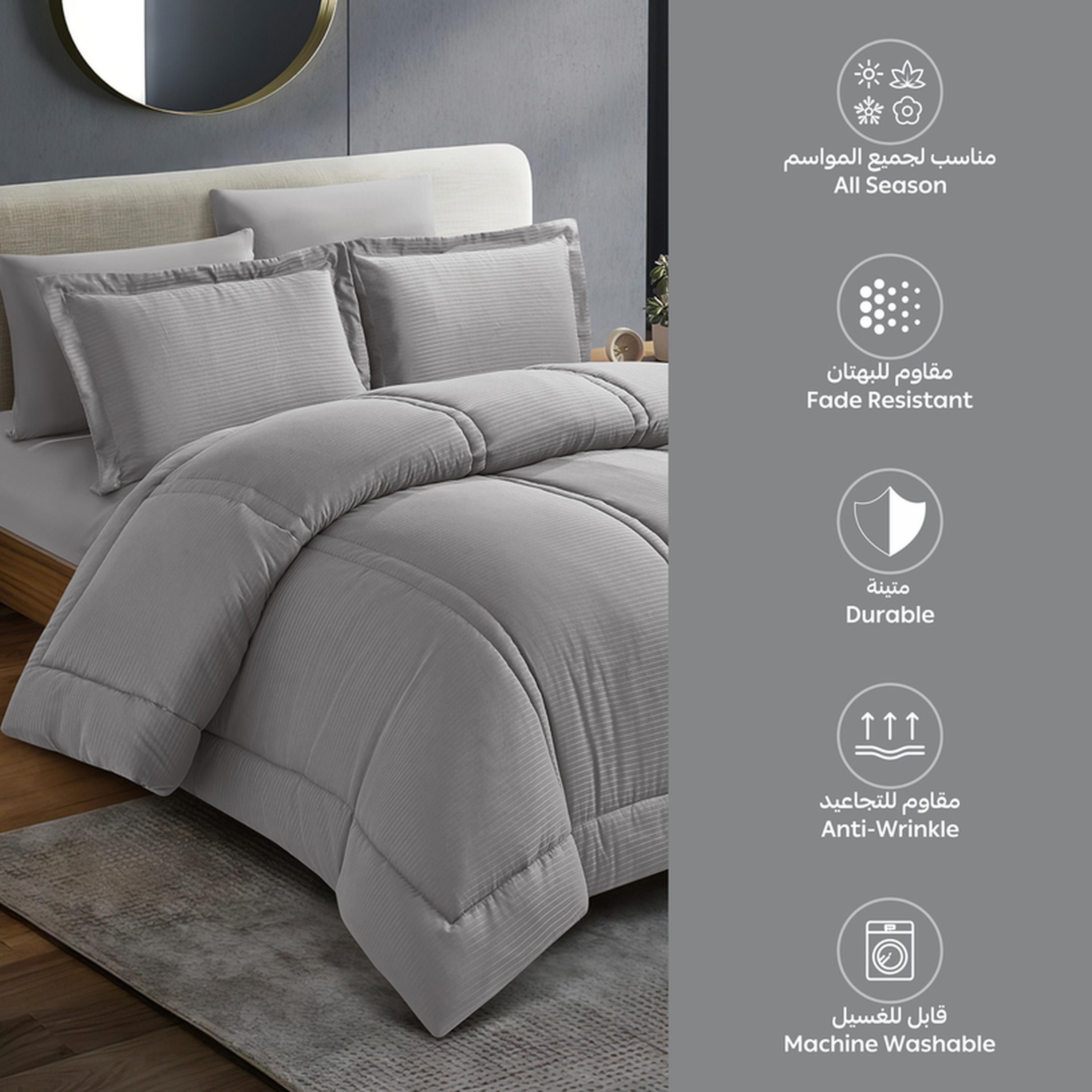 Thin Striped 6-Piece King Comforter Set - 240x260 cms-household-bedding-comfortersandbedspreads-comforters-image-48