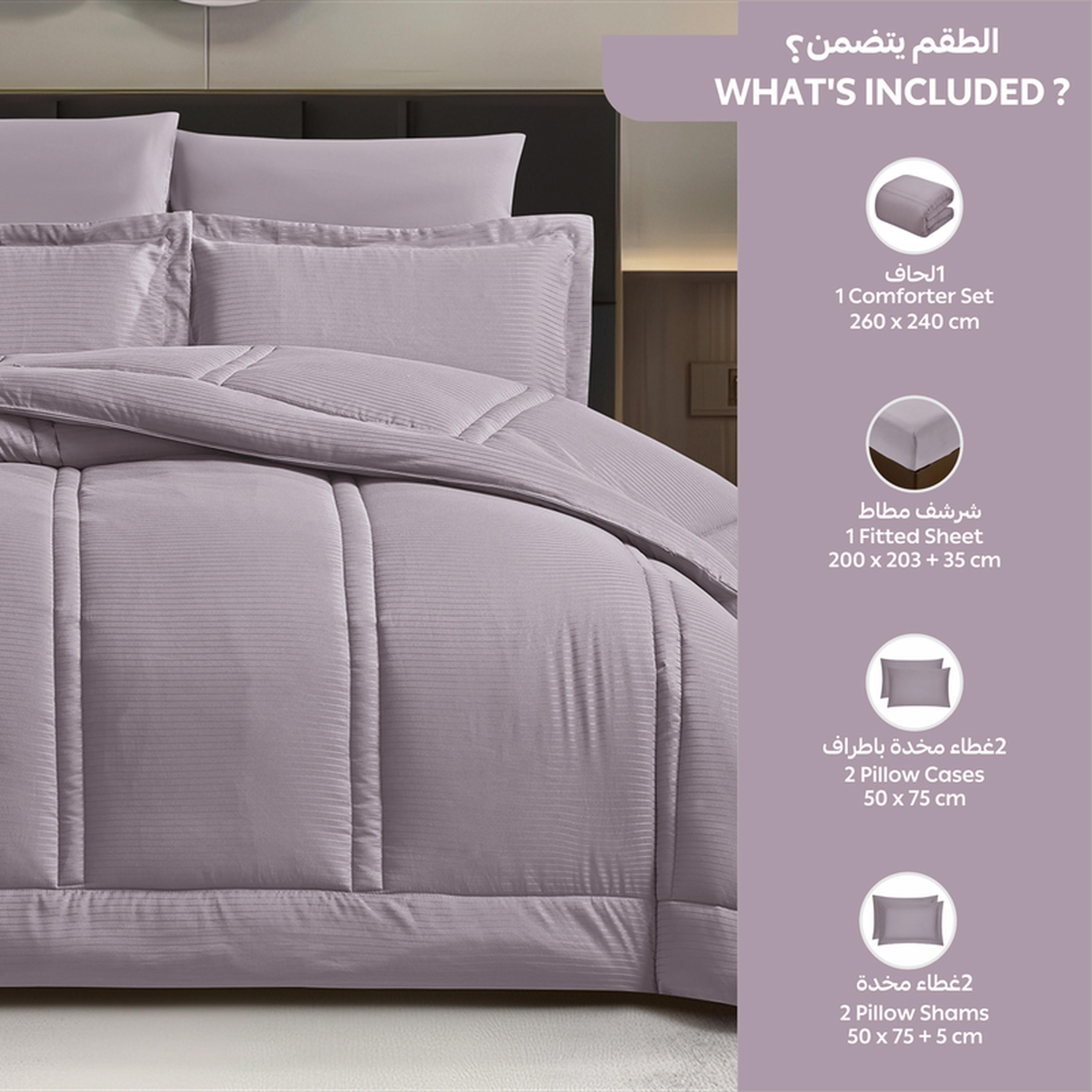 Thin Striped 6-Piece King Comforter Set - 240x260 cms-household-bedding-comfortersandbedspreads-comforters-image-53