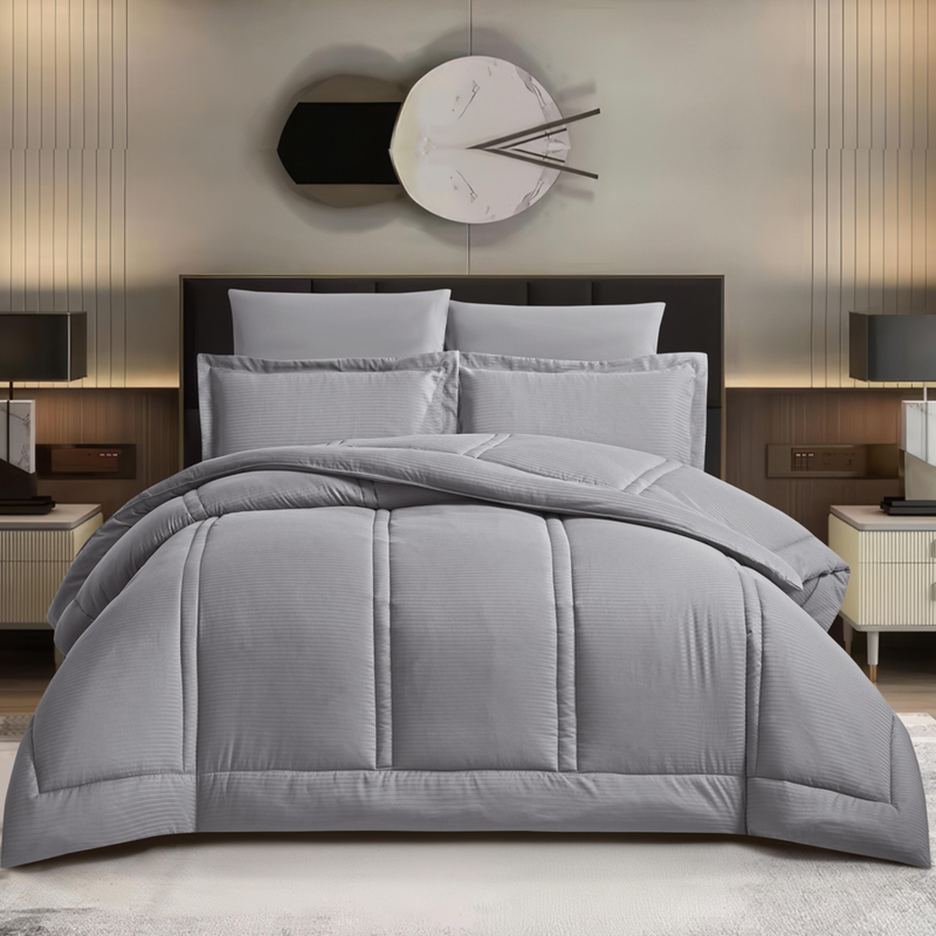 Thin Striped 6-Piece King Comforter Set - 240x260 cms-household-bedding-comfortersandbedspreads-comforters-image-36