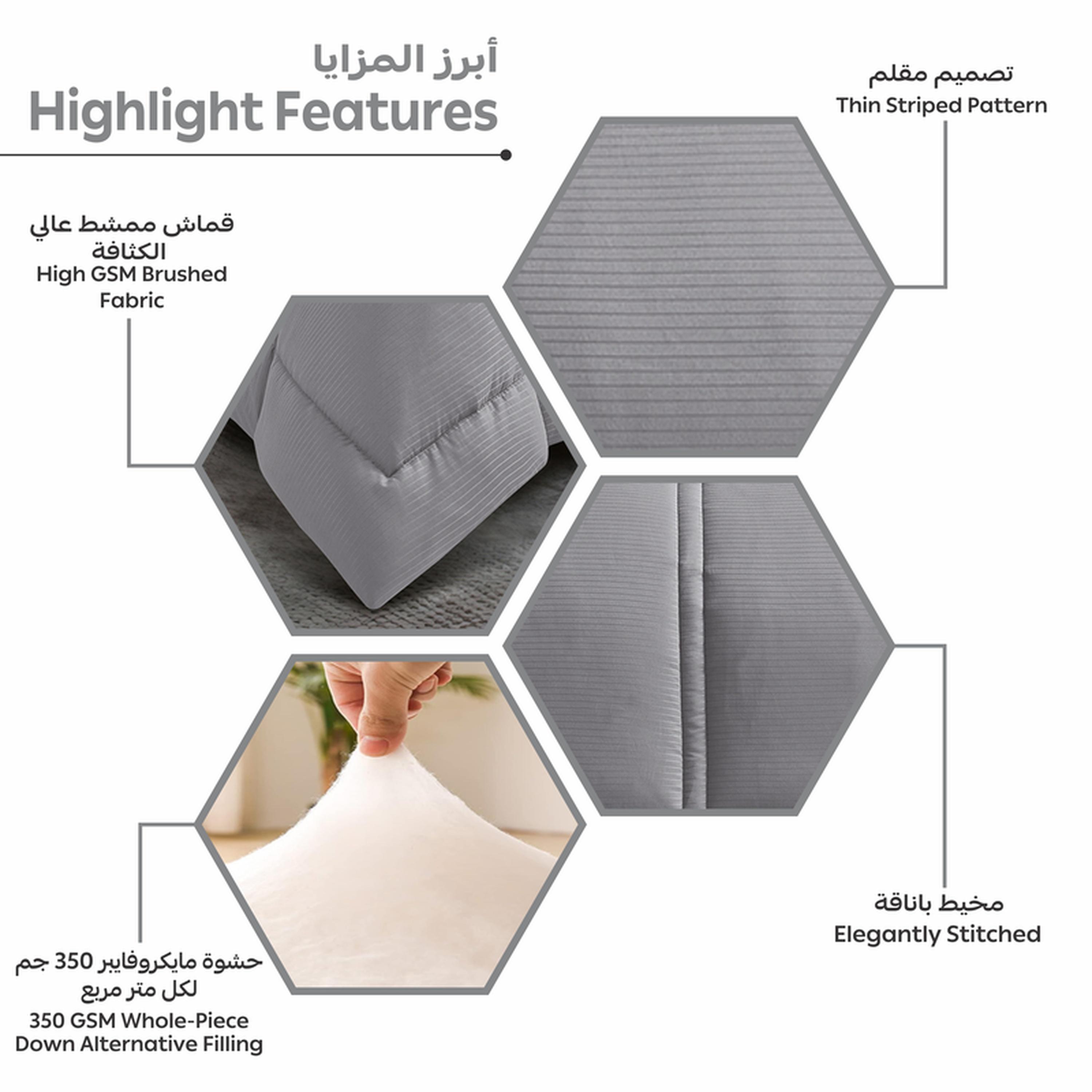 Thin Striped 6-Piece King Comforter Set - 240x260 cms-household-bedding-comfortersandbedspreads-comforters-image-40