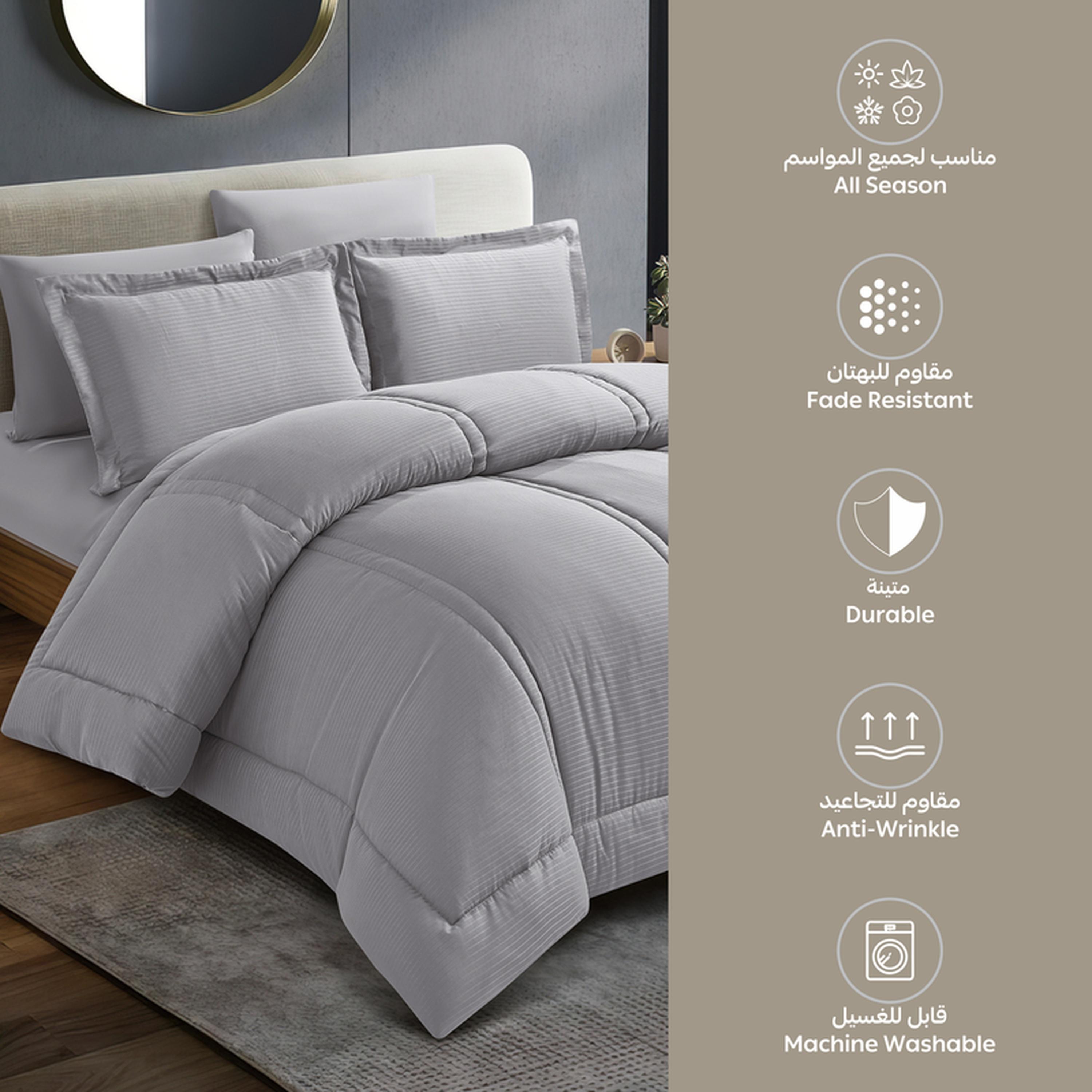 Thin Striped 6-Piece King Comforter Set - 240x260 cms-household-bedding-comfortersandbedspreads-comforters-image-41