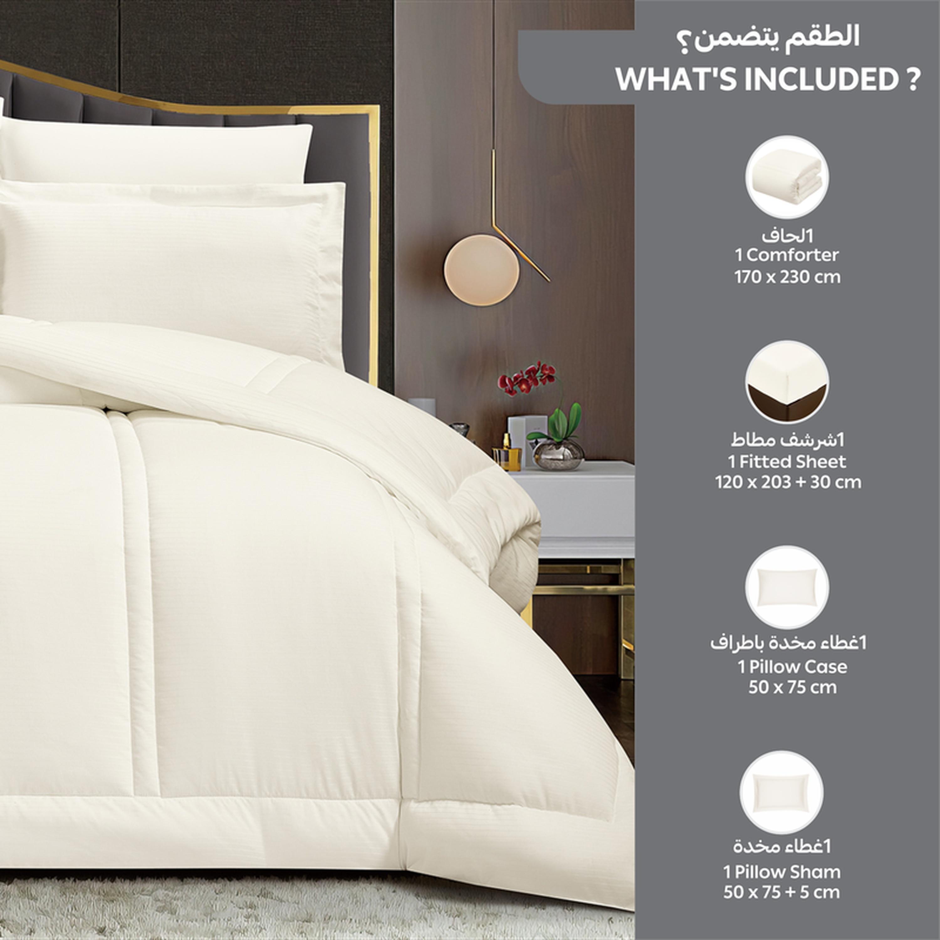 Striped 4-Piece Single Comforter Set - 170x230 cms-household-bedding-comfortersandbedspreads-comforters-image-9