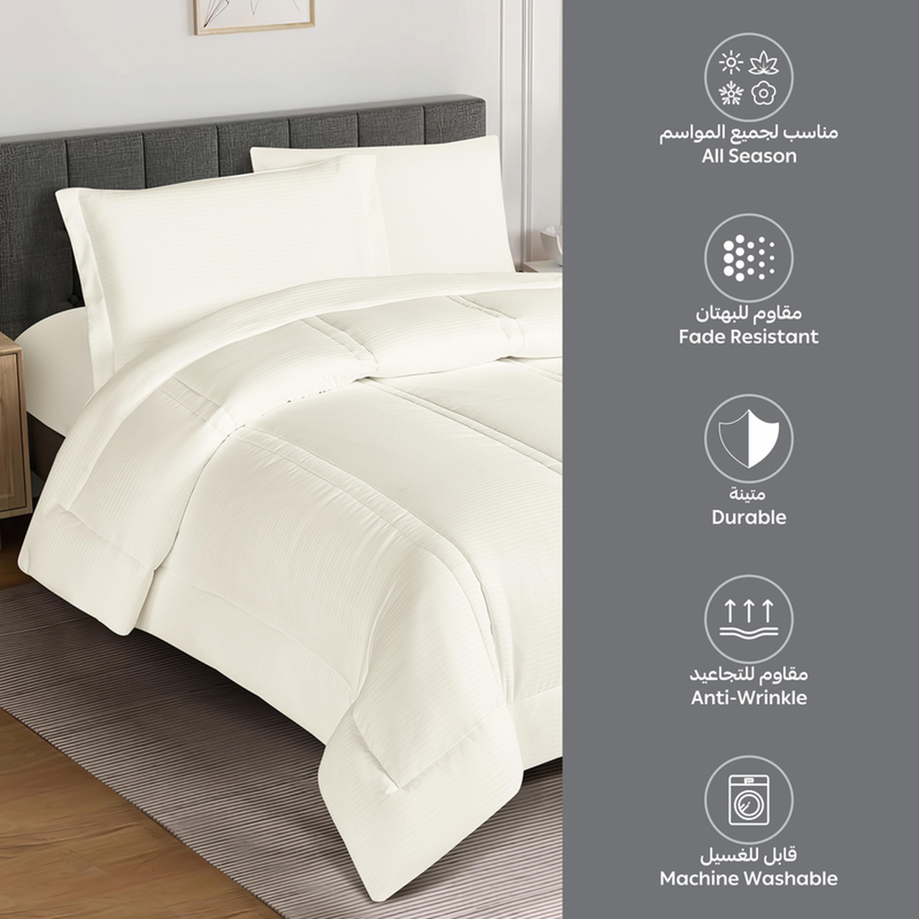 Striped 4-Piece Single Comforter Set - 170x230 cms-household-bedding-comfortersandbedspreads-comforters-image-10