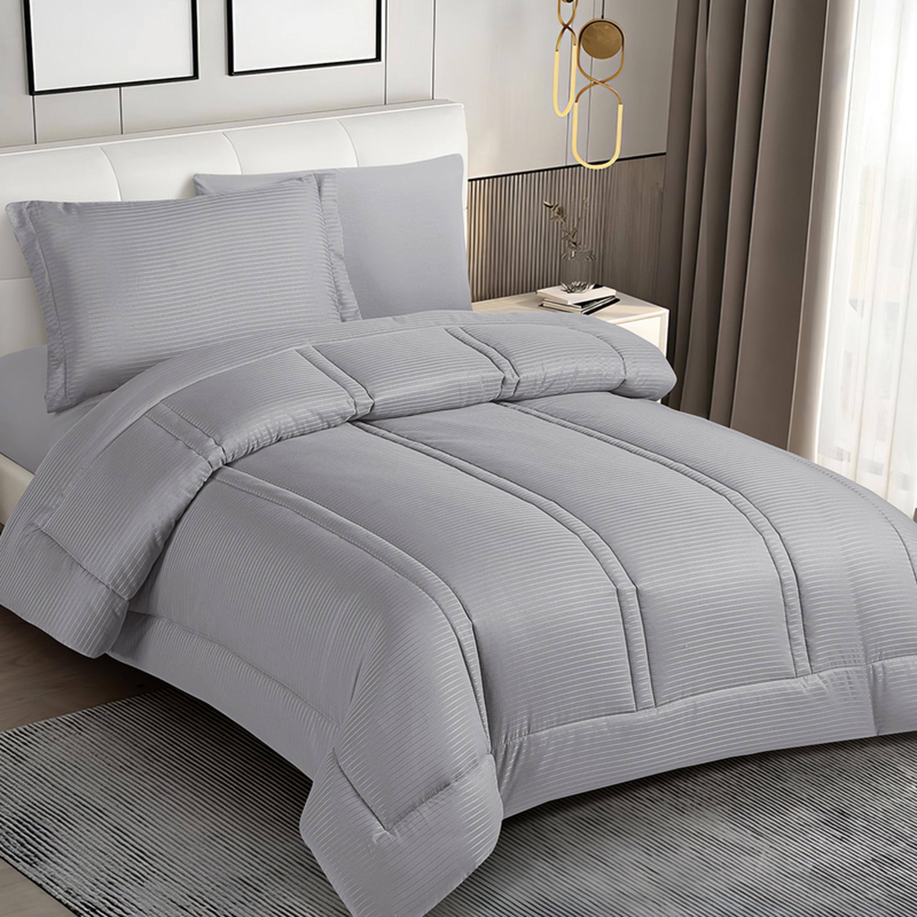 Striped 4-Piece Single Comforter Set - 170x230 cms-household-bedding-comfortersandbedspreads-comforters-image-31