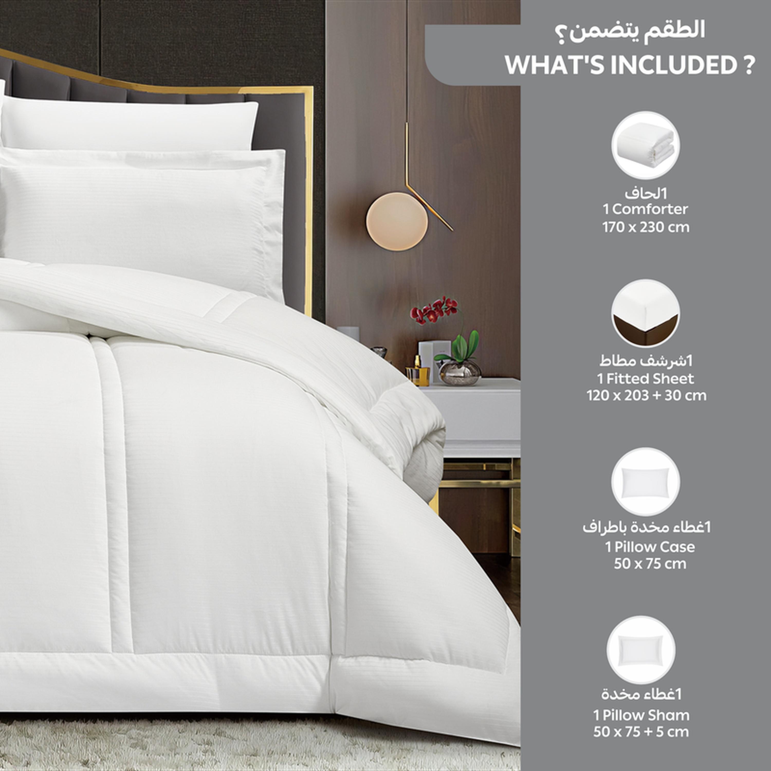 Striped 4-Piece Single Comforter Set - 170x230 cms-household-bedding-comfortersandbedspreads-comforters-image-3