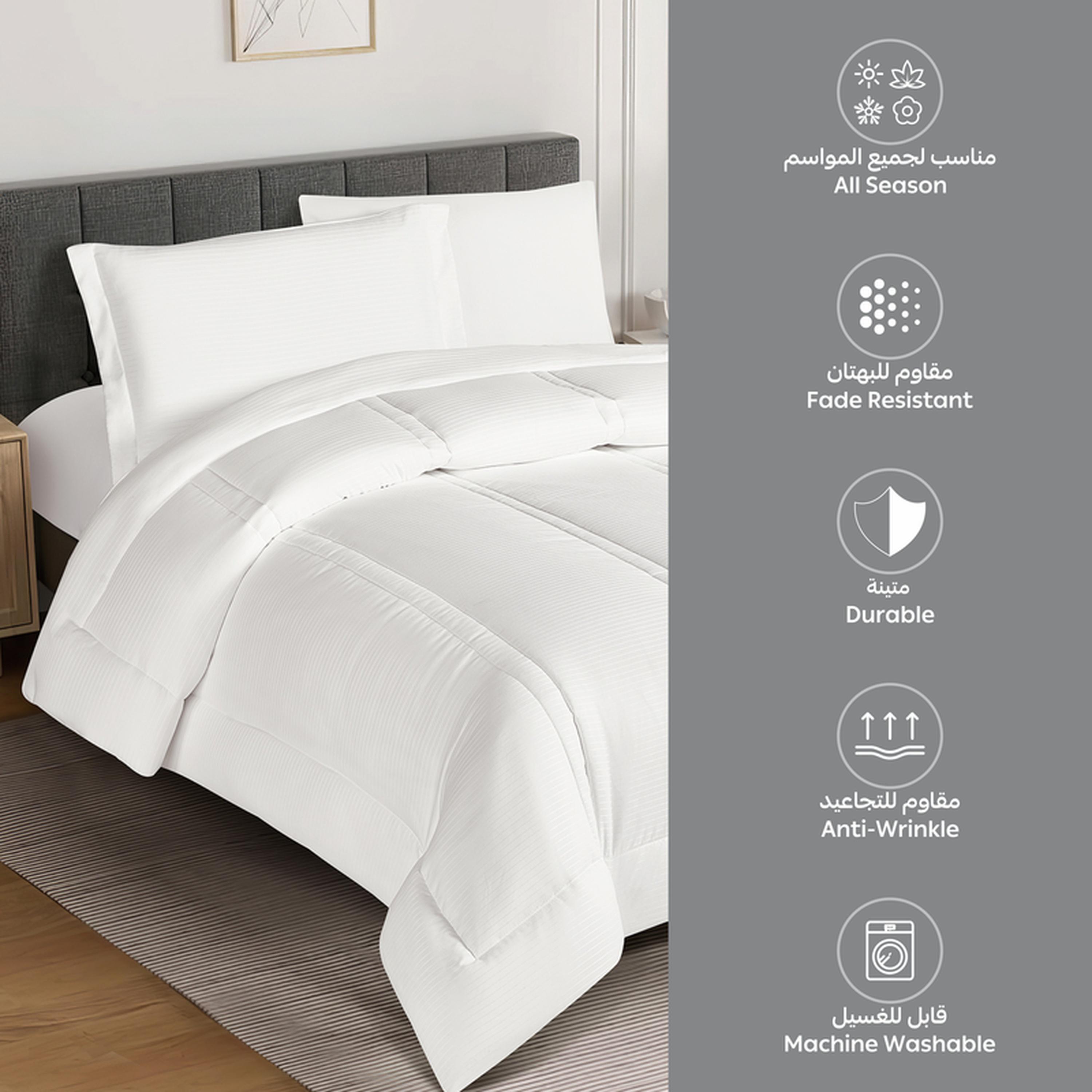 Striped 4-Piece Single Comforter Set - 170x230 cms-household-bedding-comfortersandbedspreads-comforters-image-4
