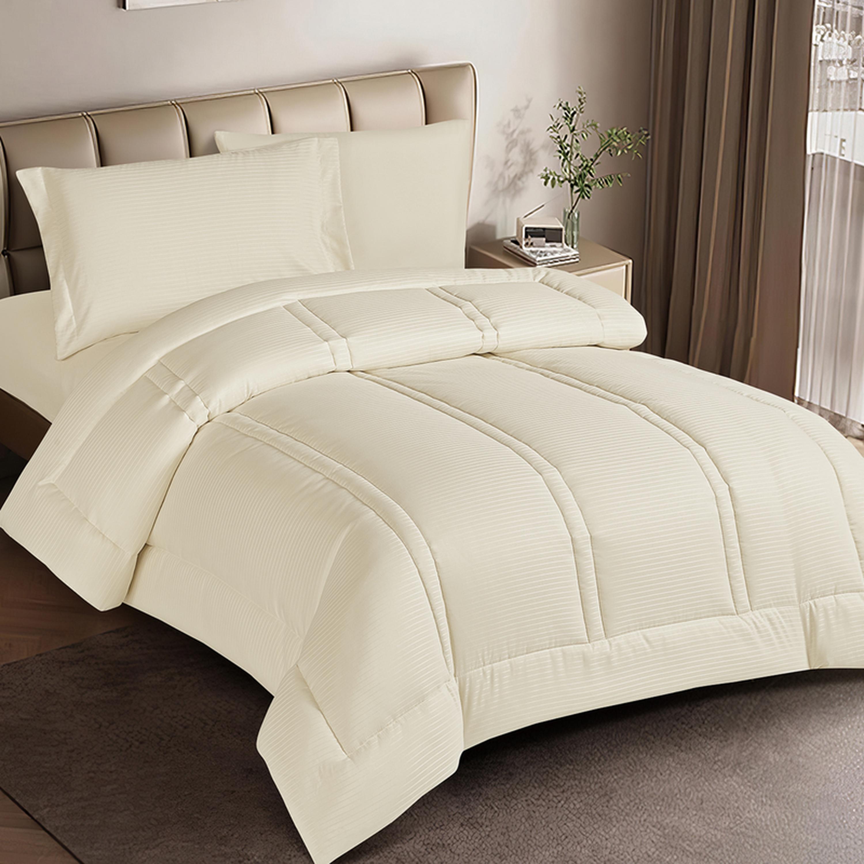 Striped 4-Piece Single Comforter Set - 170x230 cms-household-bedding-comfortersandbedspreads-comforters-image-13