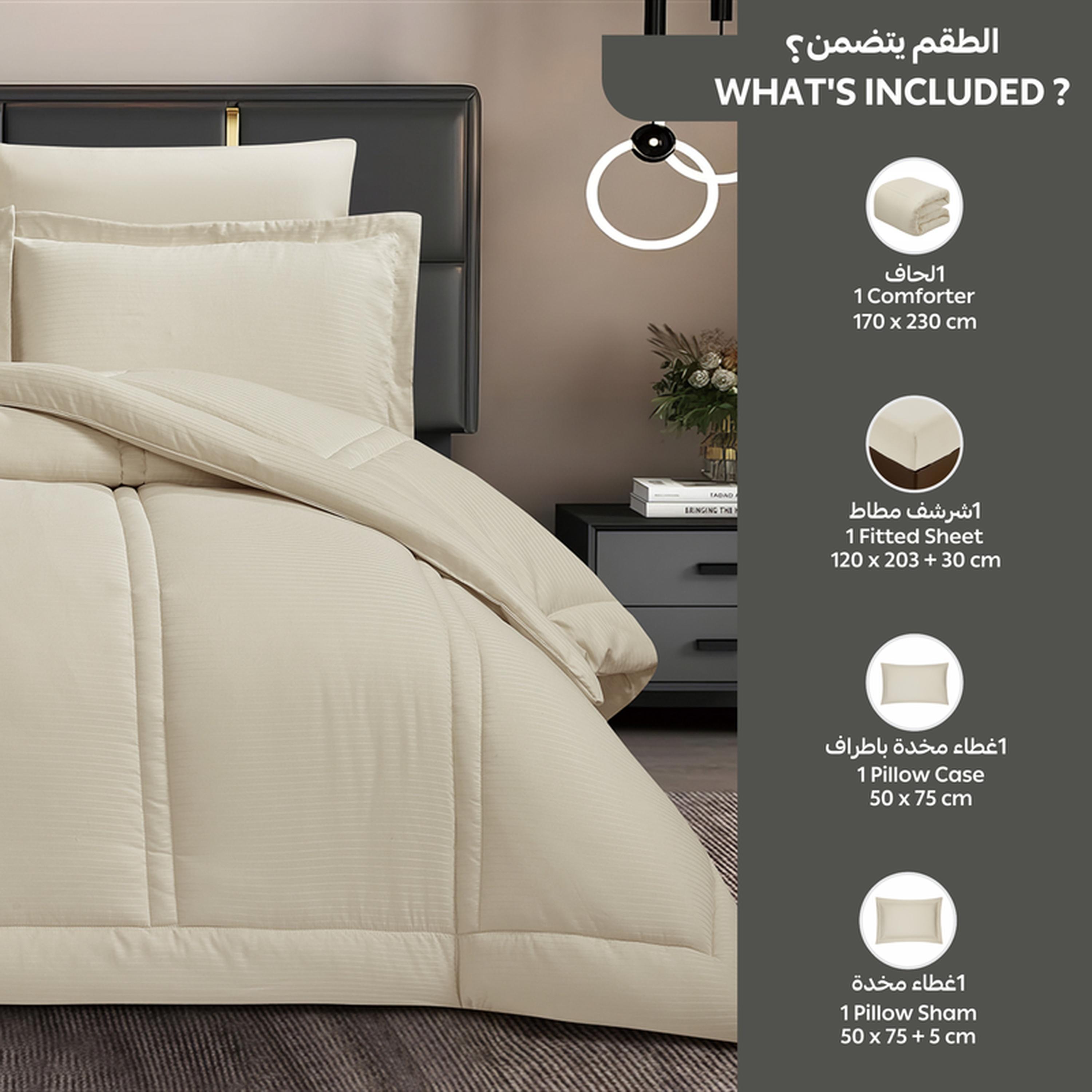 Striped 4-Piece Single Comforter Set - 170x230 cms-household-bedding-comfortersandbedspreads-comforters-image-15