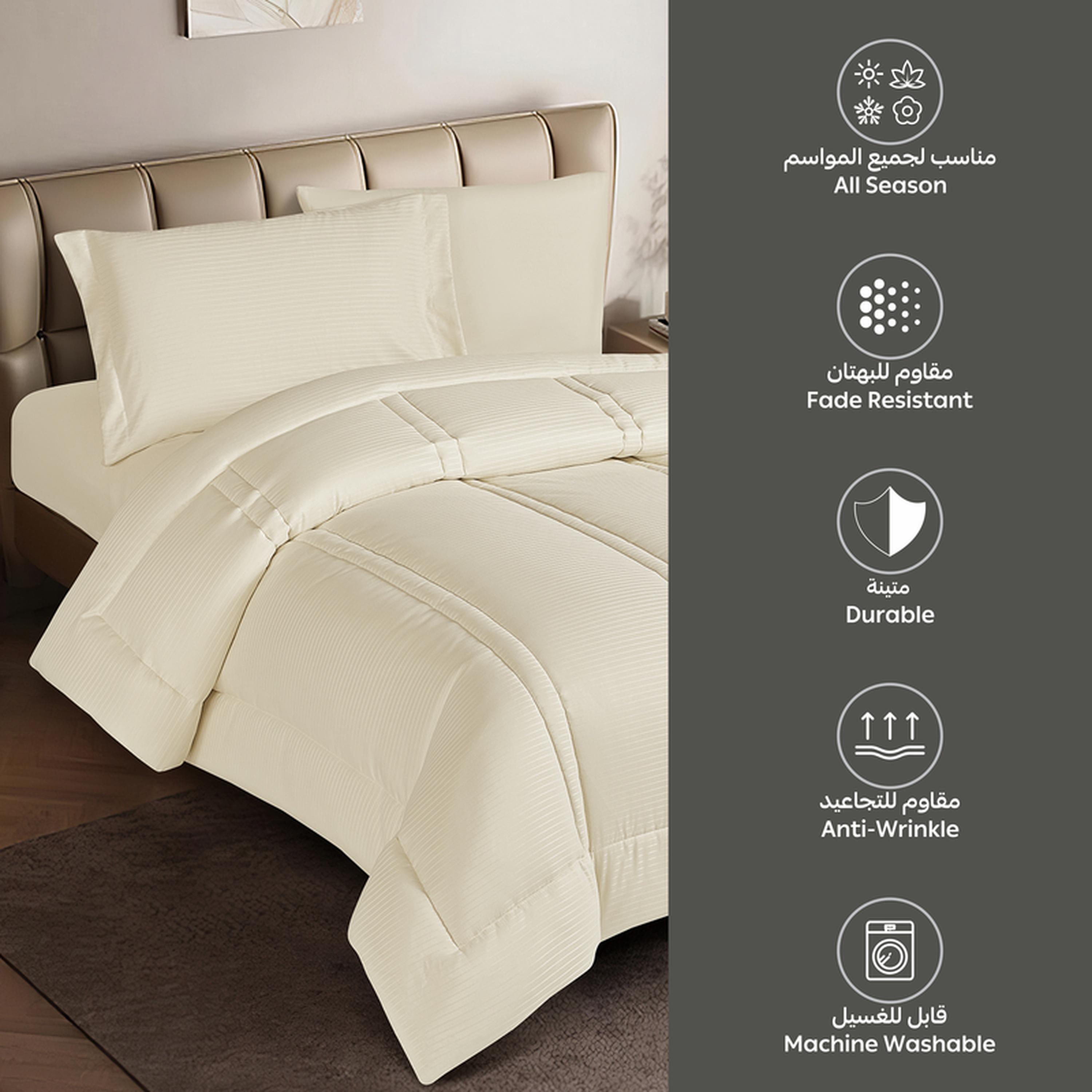 Striped 4-Piece Single Comforter Set - 170x230 cms-household-bedding-comfortersandbedspreads-comforters-image-16