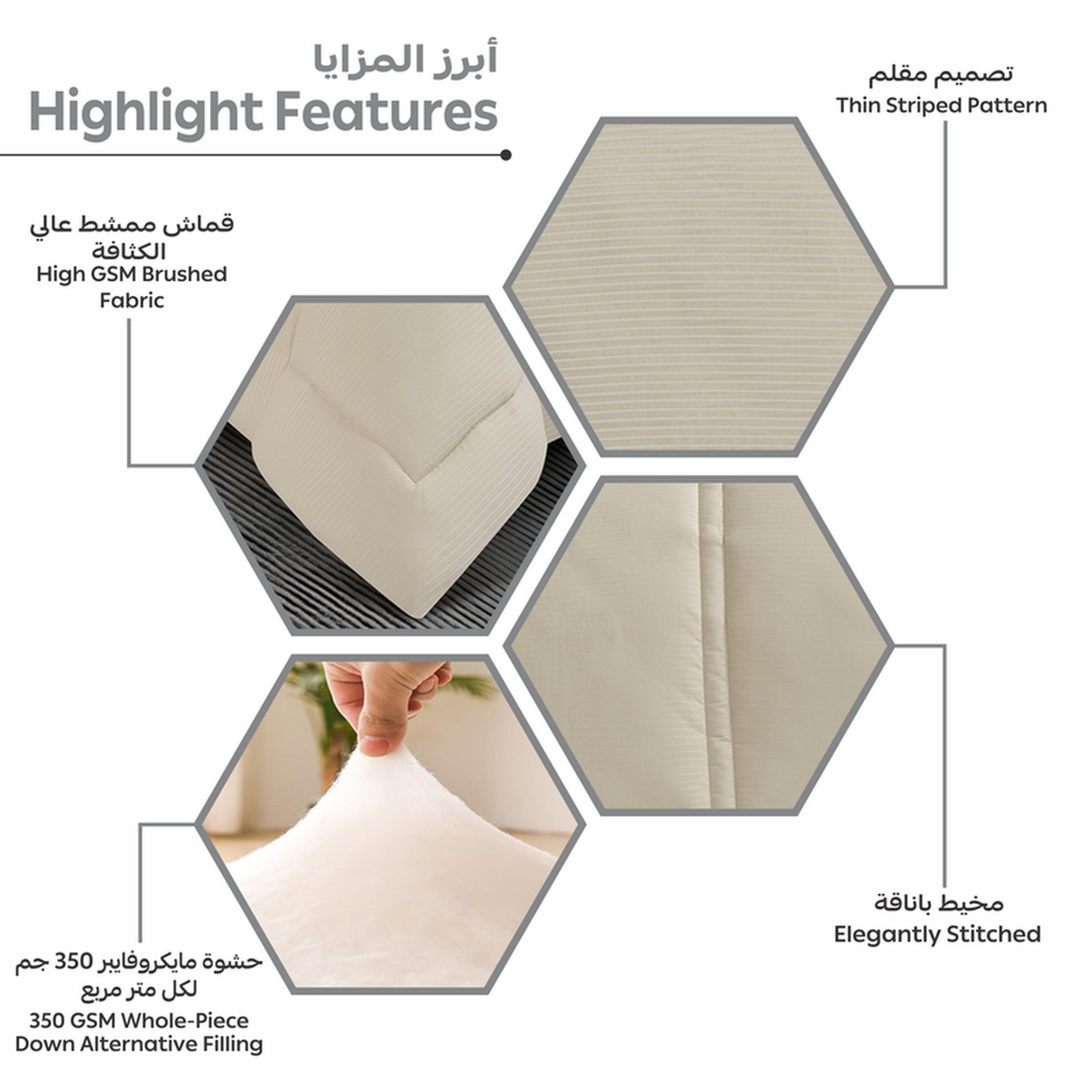 Striped 4-Piece Single Comforter Set - 170x230 cms-household-bedding-comfortersandbedspreads-comforters-image-17