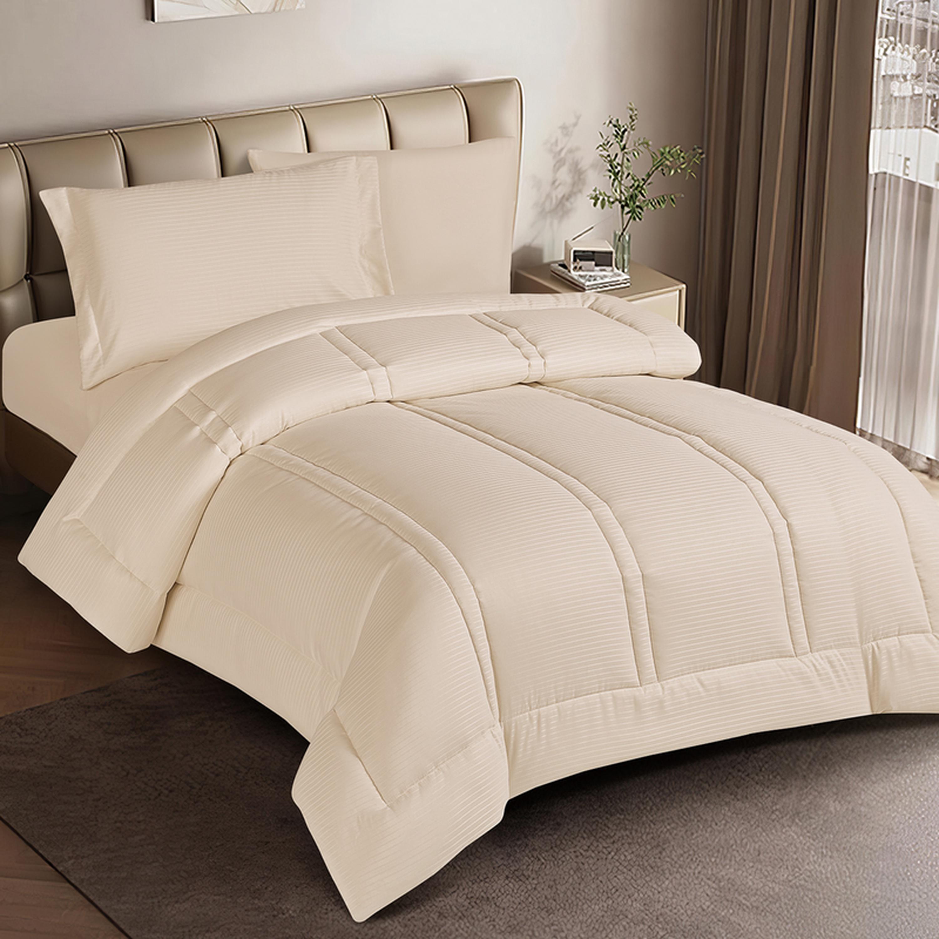 Striped 4-Piece Single Comforter Set - 170x230 cms-household-bedding-comfortersandbedspreads-comforters-image-19
