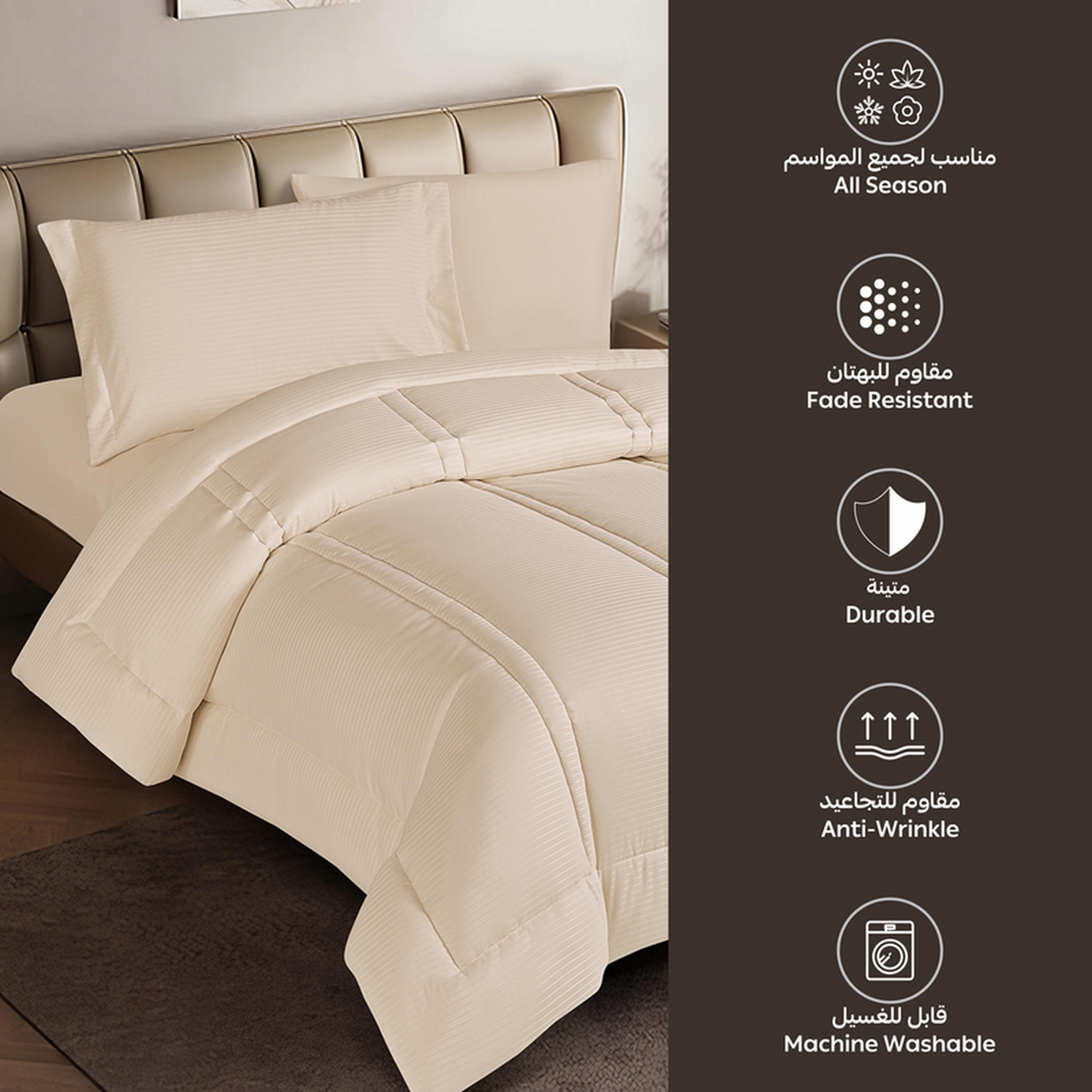 Striped 4-Piece Single Comforter Set - 170x230 cms-household-bedding-comfortersandbedspreads-comforters-image-22