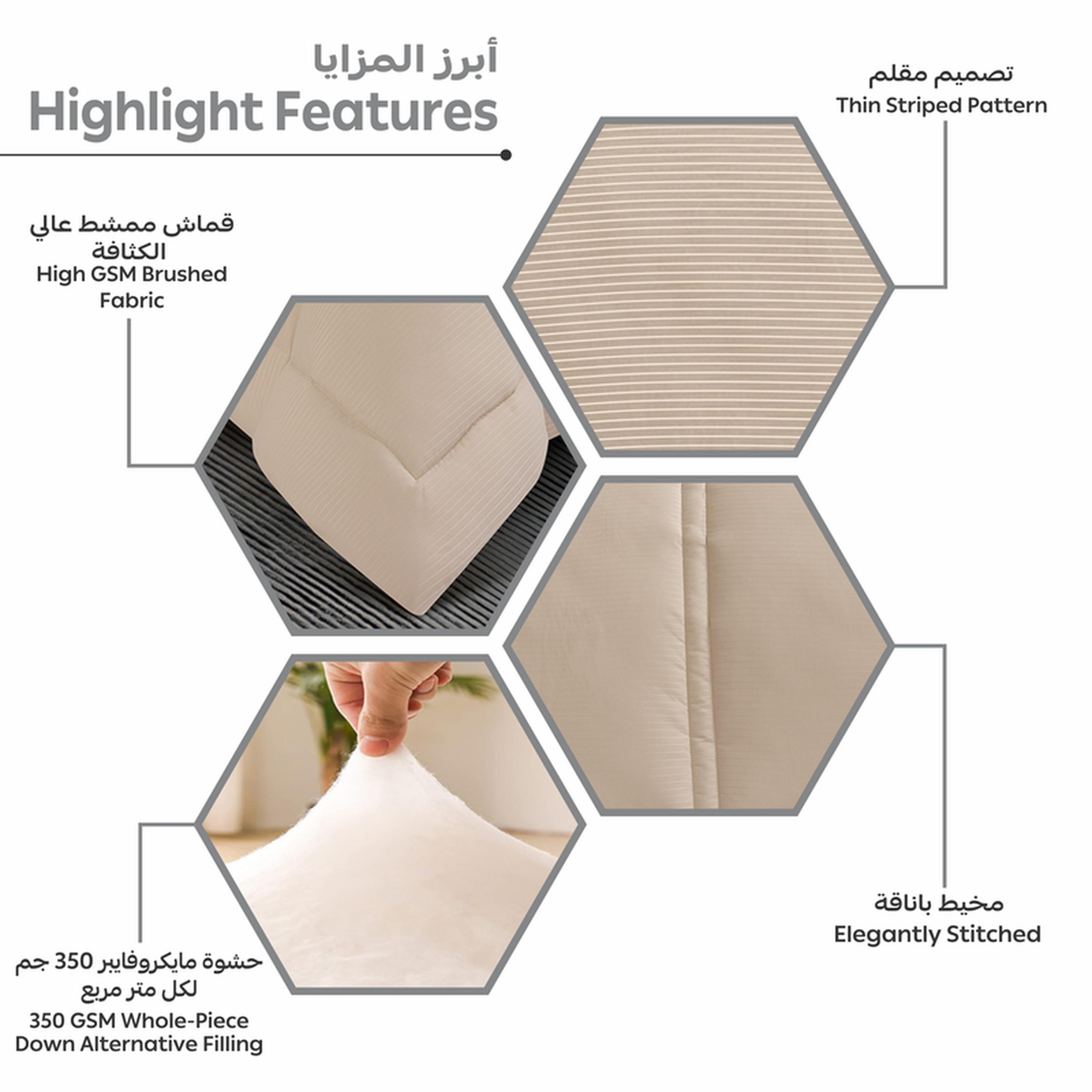 Striped 4-Piece Single Comforter Set - 170x230 cms-household-bedding-comfortersandbedspreads-comforters-image-23