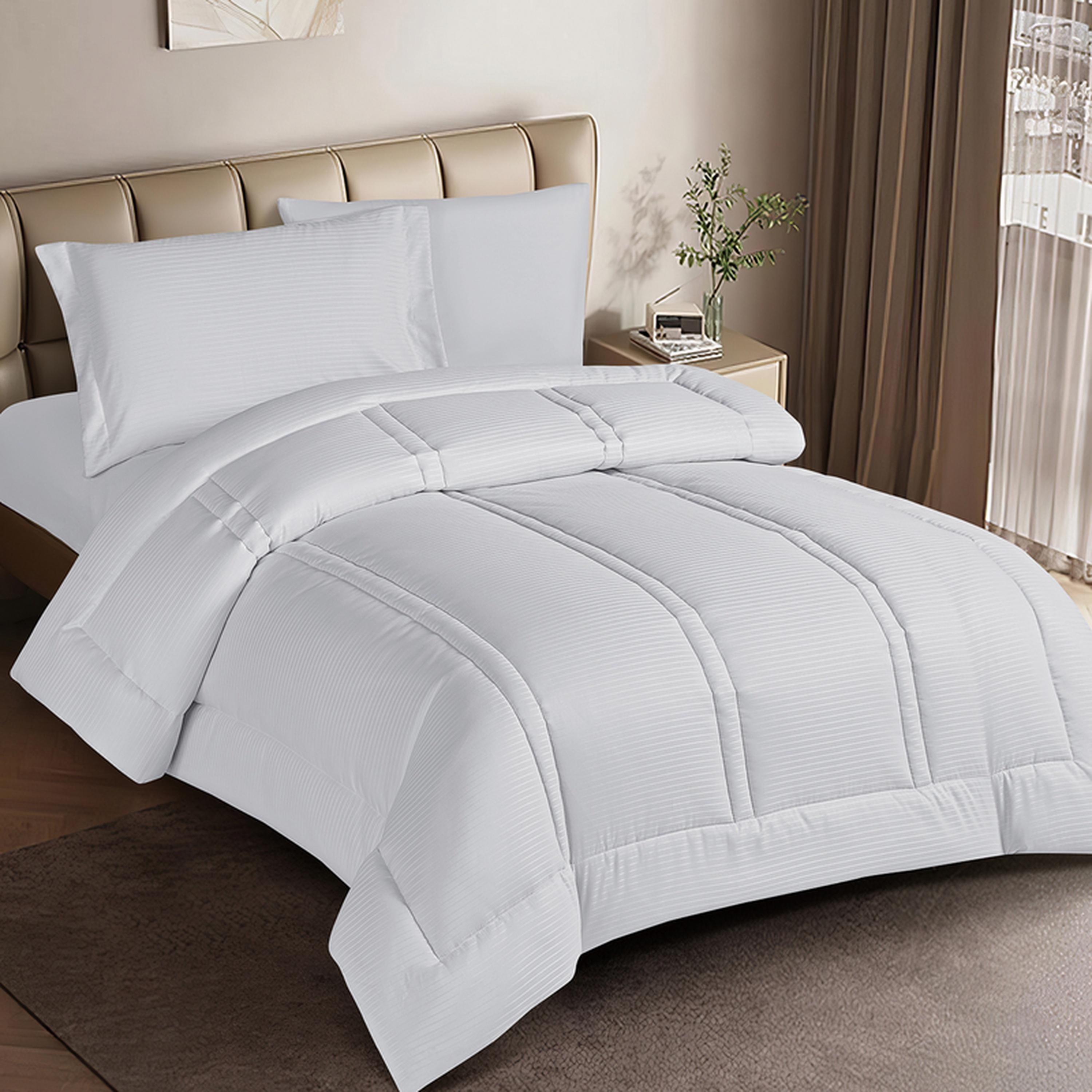Striped 4-Piece Single Comforter Set - 170x230 cms-household-bedding-comfortersandbedspreads-comforters-image-25