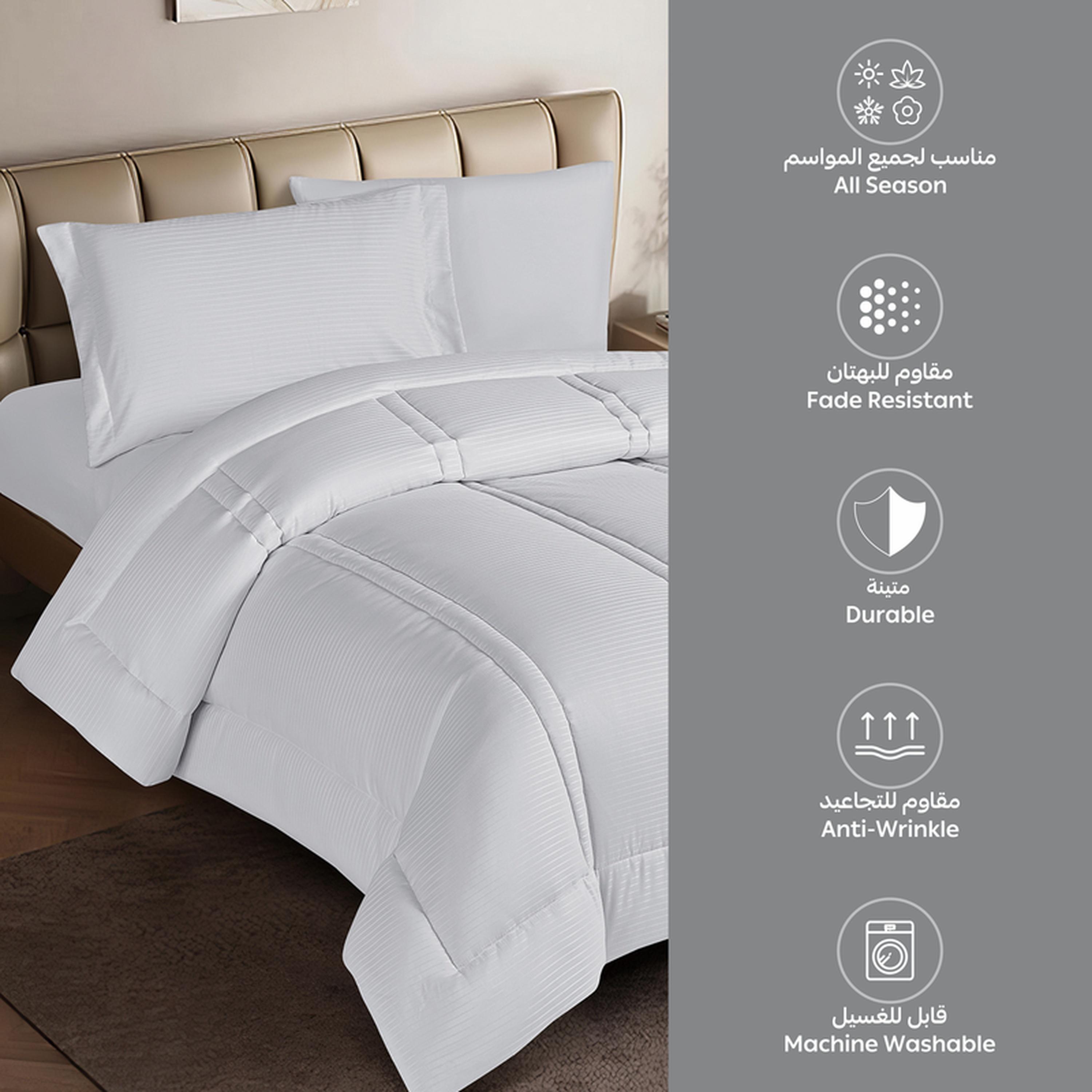Striped 4-Piece Single Comforter Set - 170x230 cms-household-bedding-comfortersandbedspreads-comforters-image-28