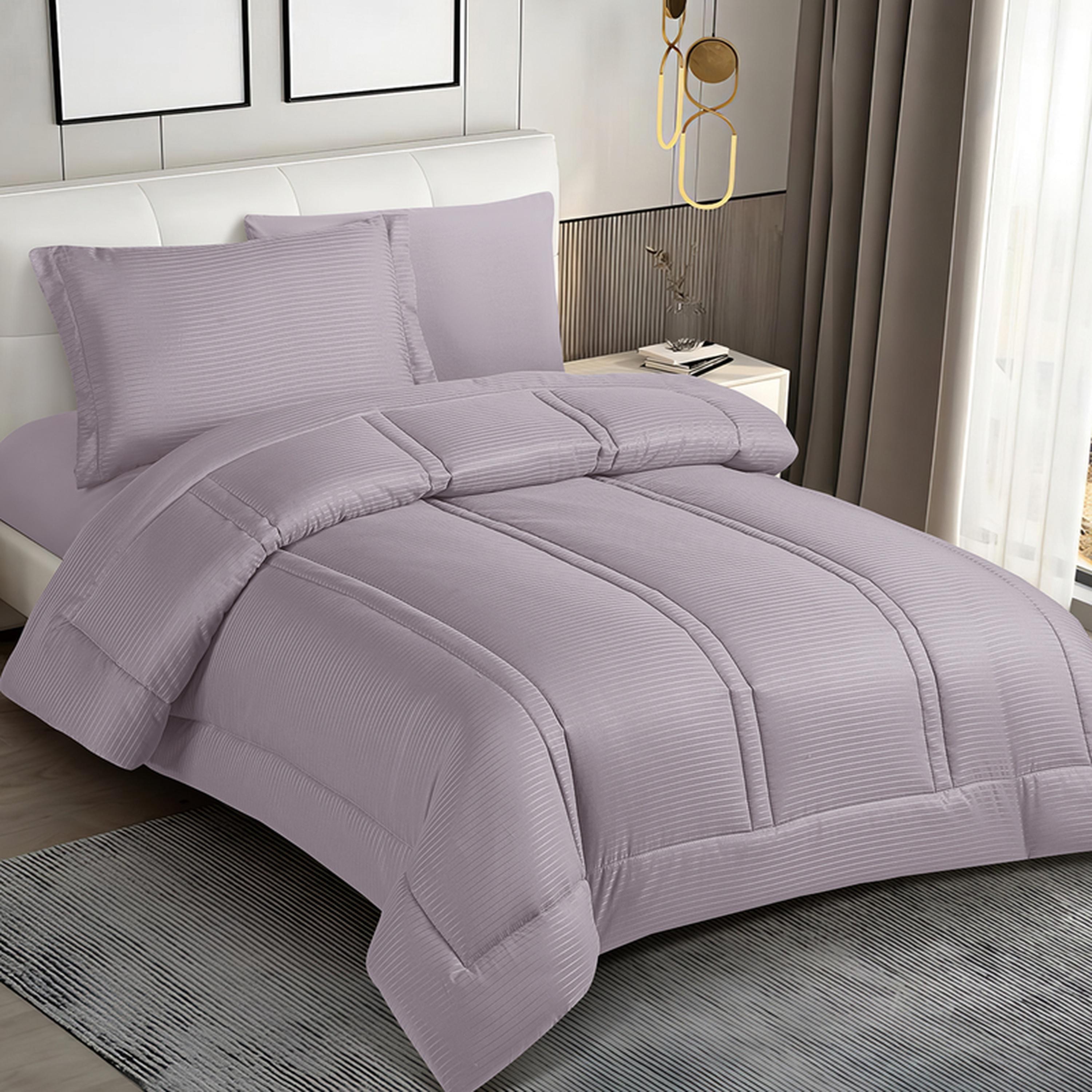 Striped 4-Piece Single Comforter Set - 170x230 cms-household-bedding-comfortersandbedspreads-comforters-image-43