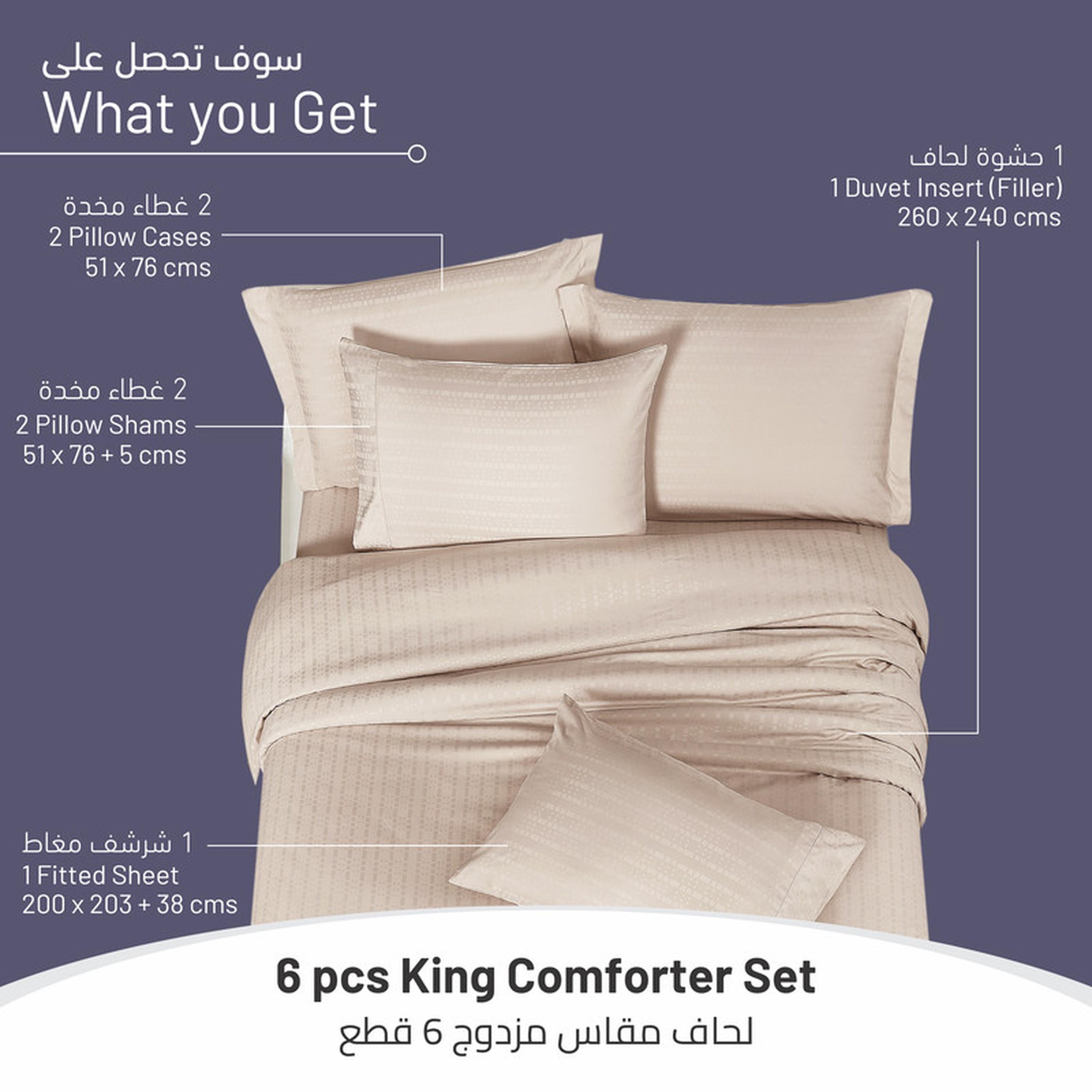 طقم لحاف كينج مخطط 6 قطع من دوناتيلا - 240x260 سم-household-bedding-comfortersandbedspreads-comforters-image-8
