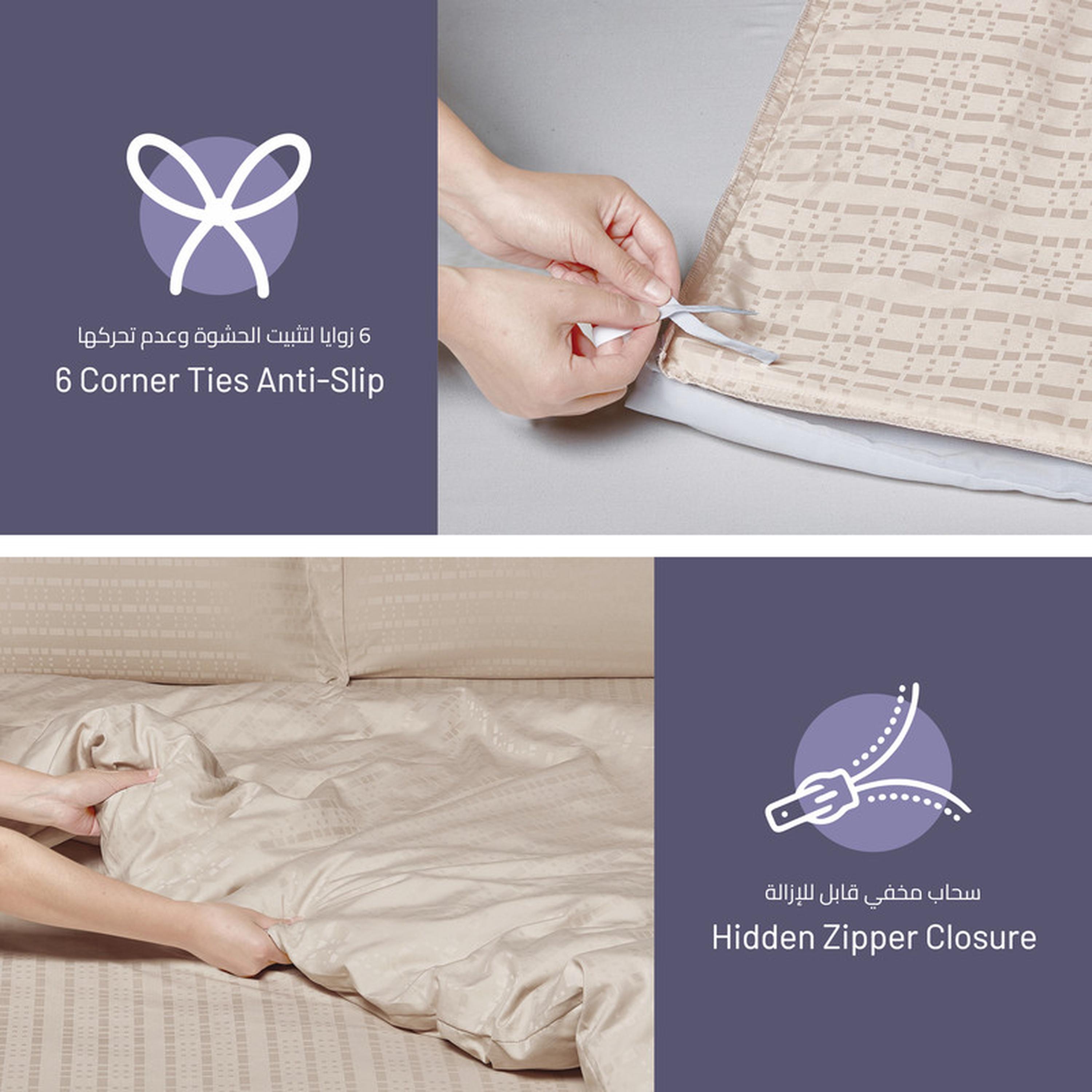 طقم لحاف كينج مخطط 6 قطع من دوناتيلا - 240x260 سم-household-bedding-comfortersandbedspreads-comforters-image-5