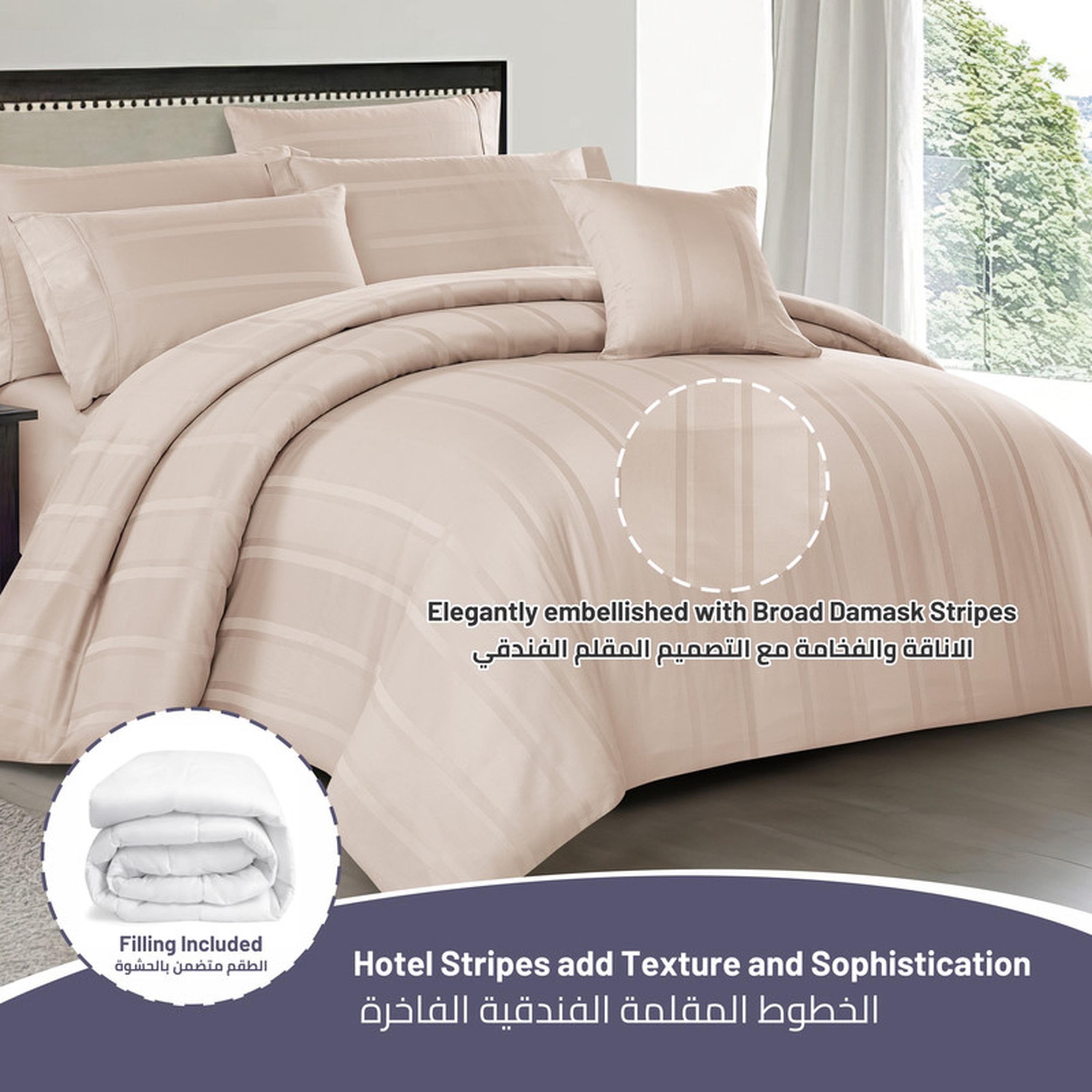 Striped 8-Piece 300 Thread Count Cotton King Comforter Set - 240x260 cms-household-bedding-comfortersandbedspreads-comforters-image-2