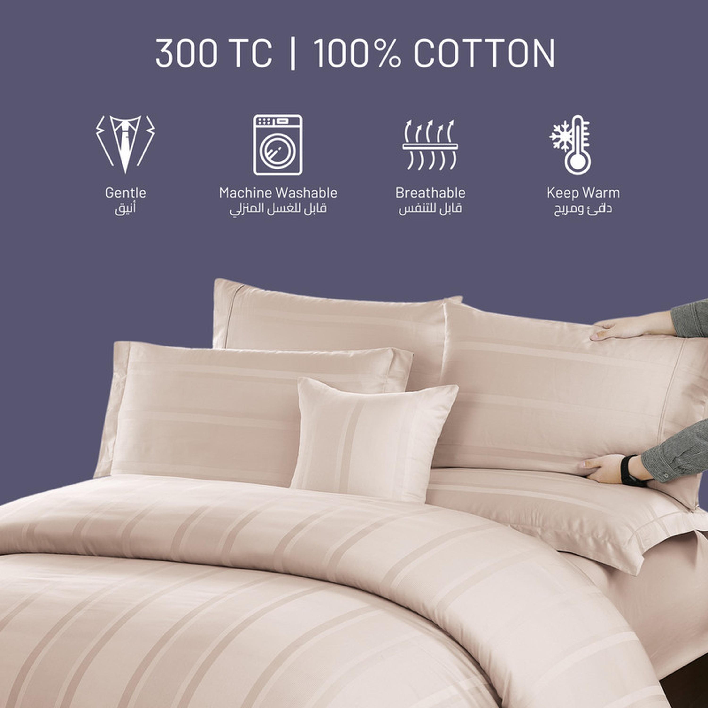 Striped 8-Piece 300 Thread Count Cotton King Comforter Set - 240x260 cms-household-bedding-comfortersandbedspreads-comforters-image-7