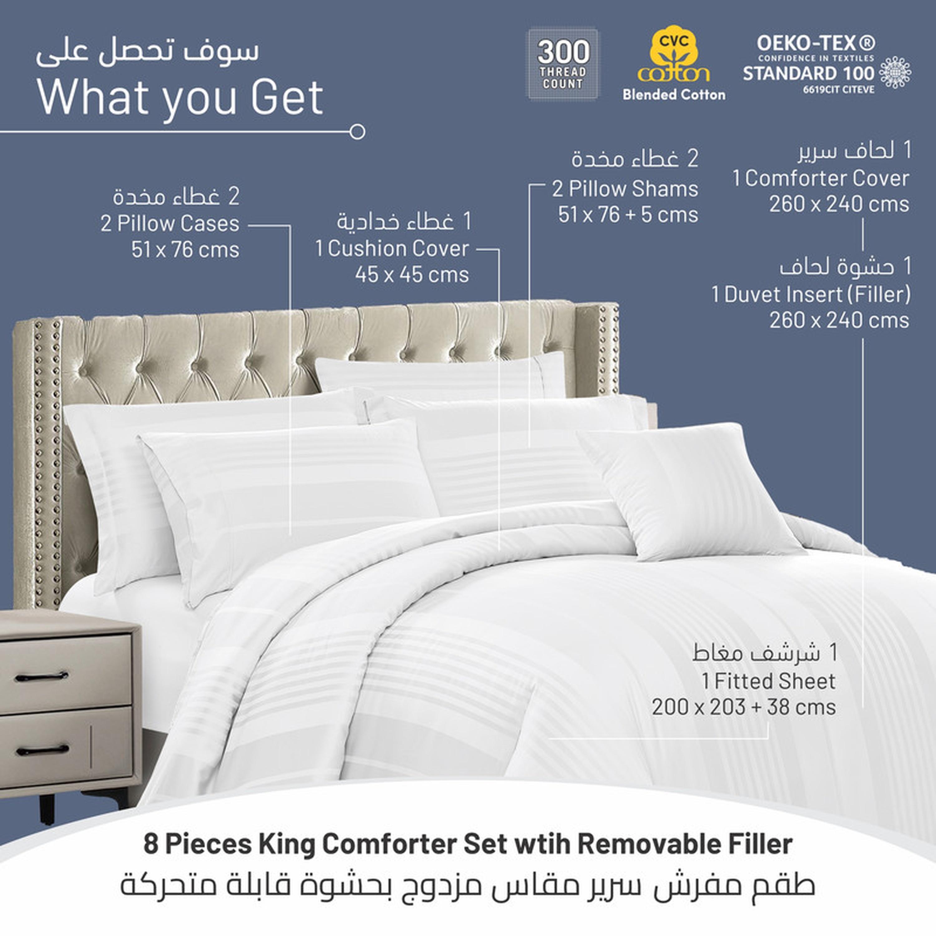 طقم لحاف كينج 6 قطع بعدد خيوط 300 من دونتيلا - 240×260 سم-household-bedding-comfortersandbedspreads-comforters-image-31