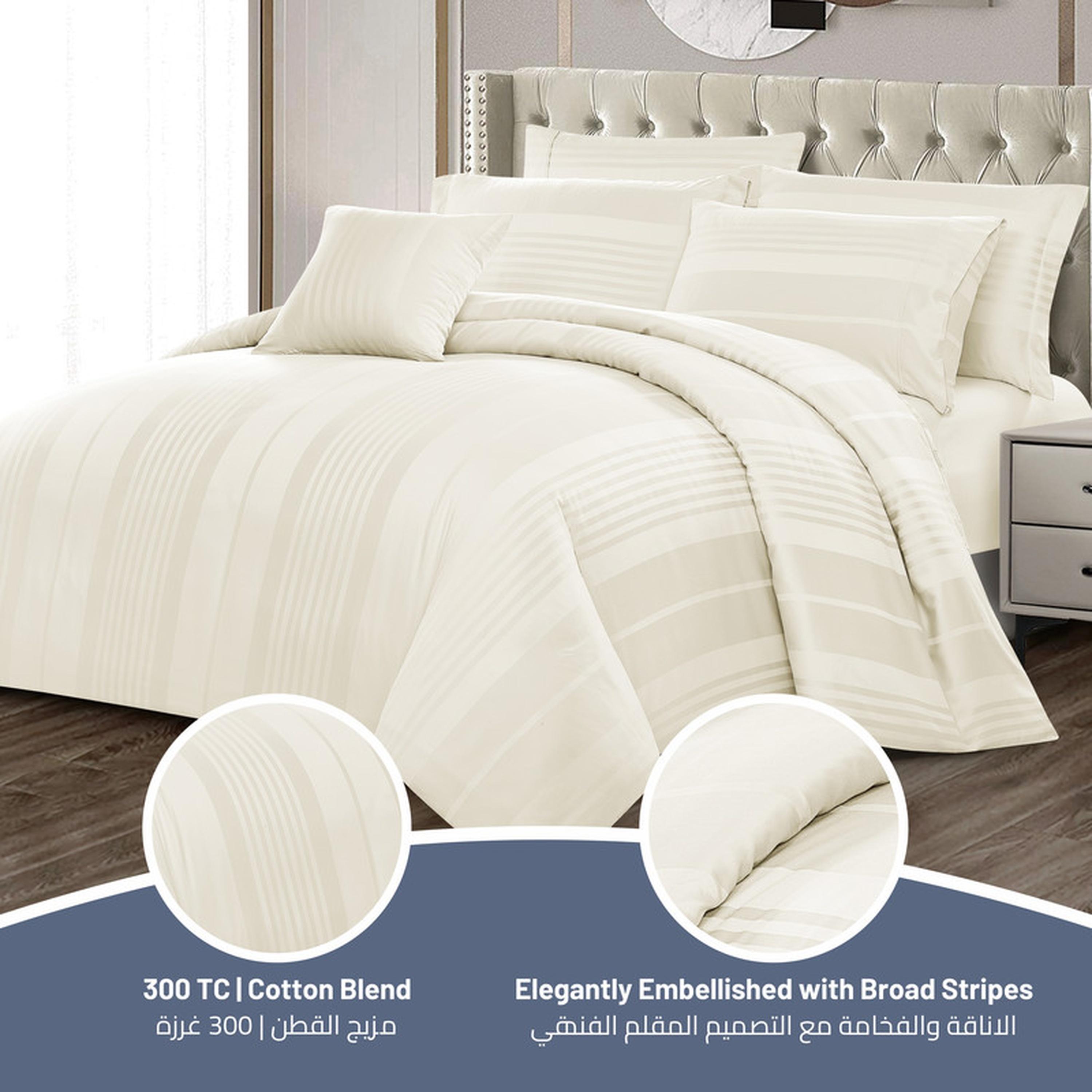 طقم لحاف كينج 6 قطع بعدد خيوط 300 من دونتيلا - 240×260 سم-household-bedding-comfortersandbedspreads-comforters-image-41