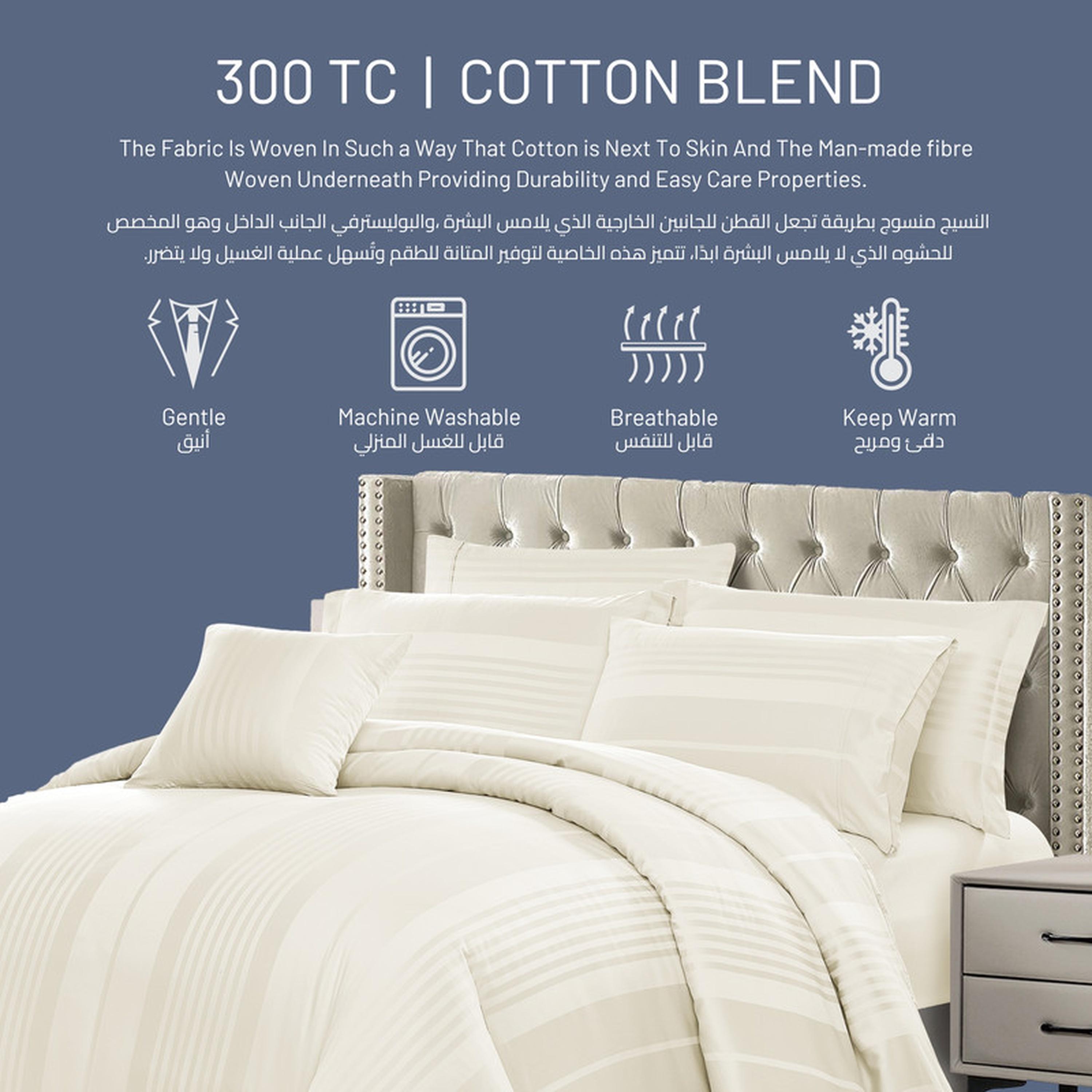 طقم لحاف كينج 6 قطع بعدد خيوط 300 من دونتيلا - 240×260 سم-household-bedding-comfortersandbedspreads-comforters-image-42