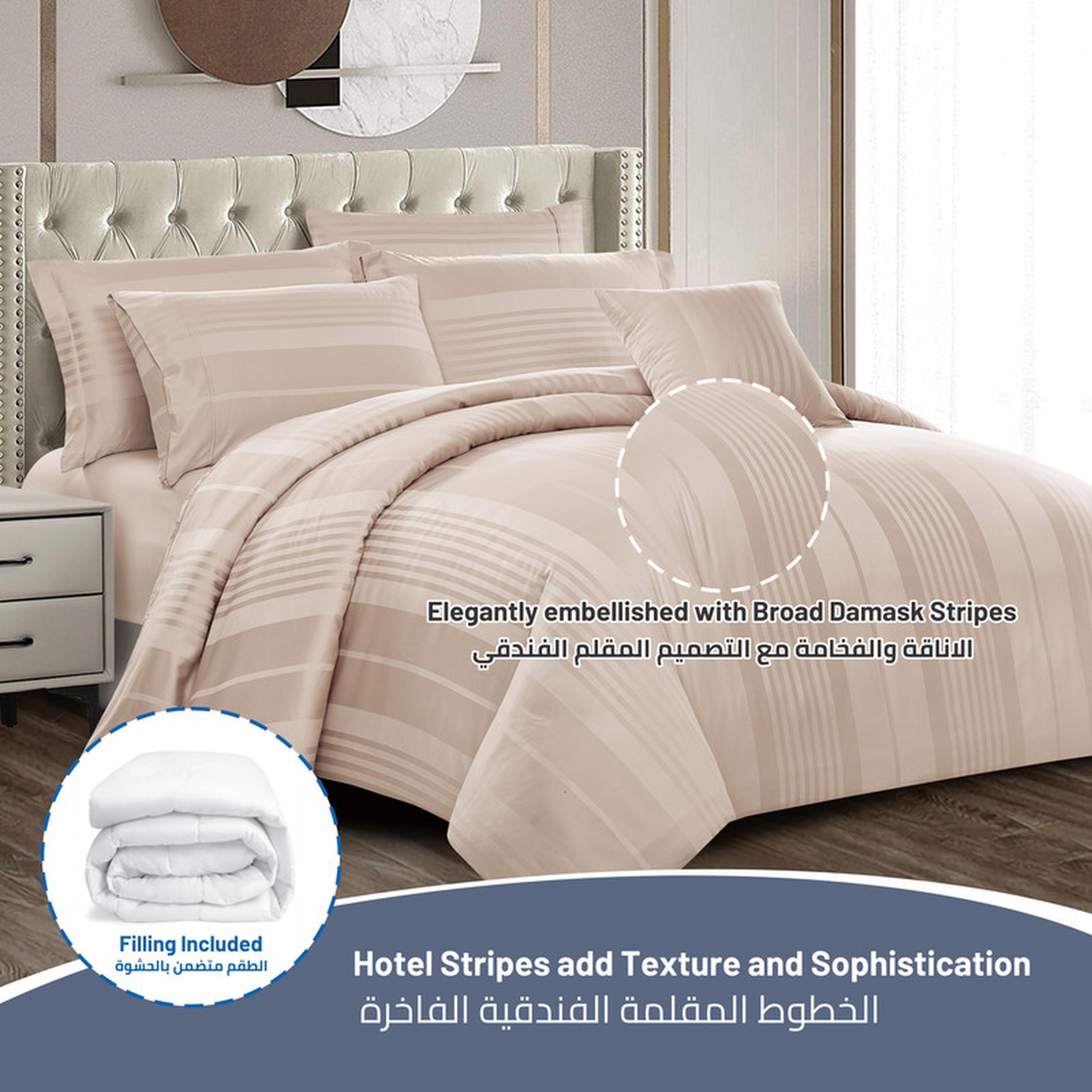 طقم لحاف كينج 6 قطع بعدد خيوط 300 من دونتيلا - 240×260 سم-household-bedding-comfortersandbedspreads-comforters-image-44