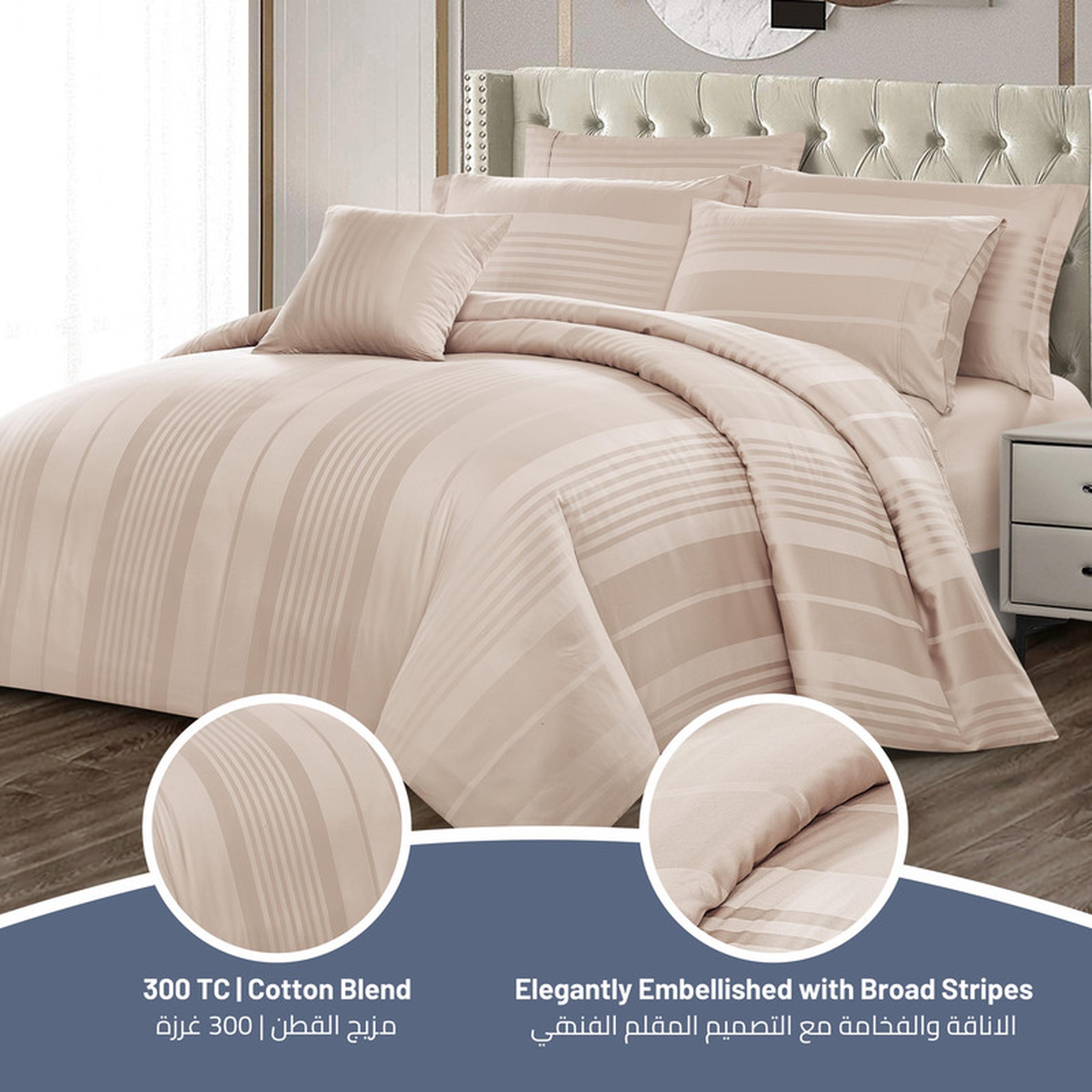 طقم لحاف كينج 6 قطع بعدد خيوط 300 من دونتيلا - 240×260 سم-household-bedding-comfortersandbedspreads-comforters-image-48