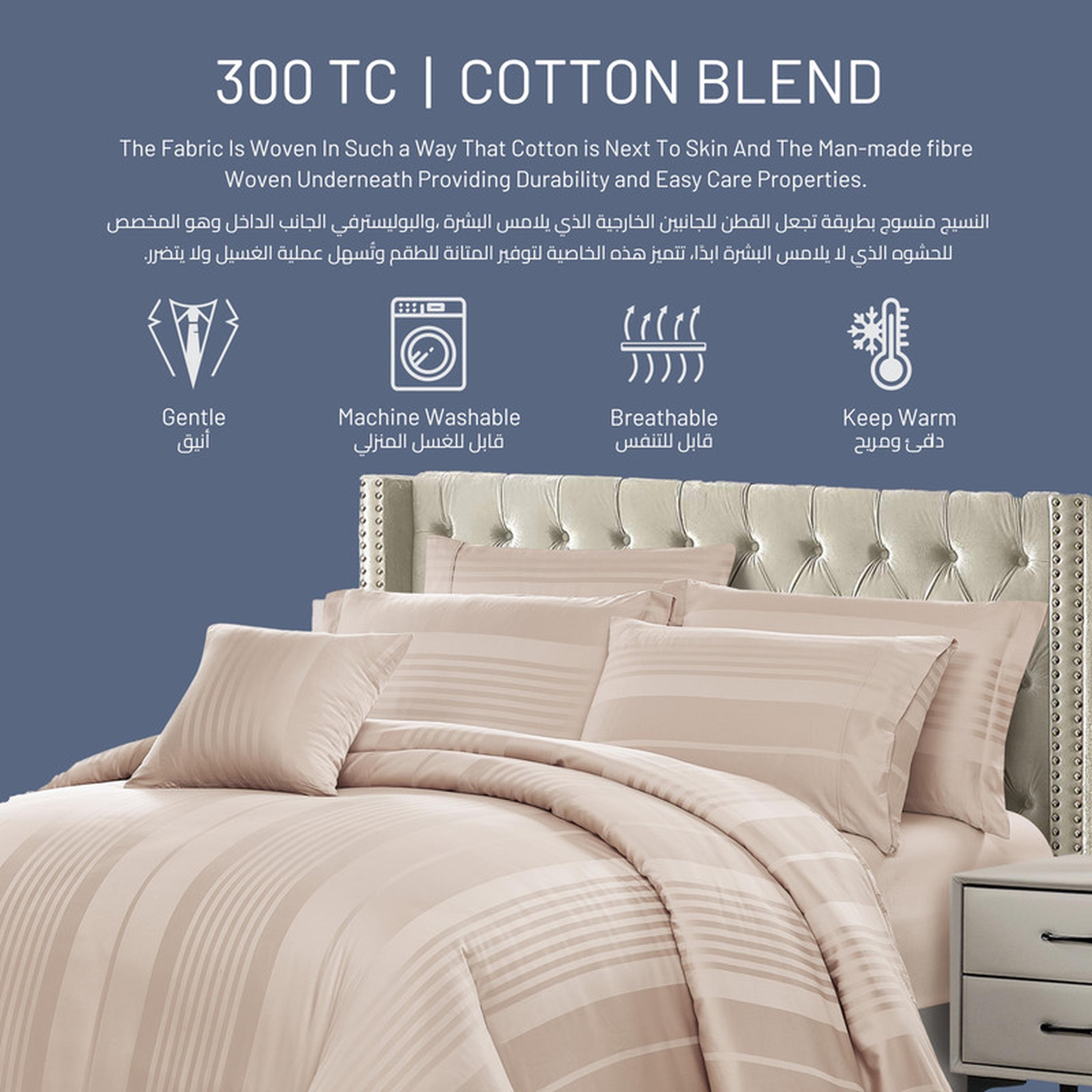 طقم لحاف كينج 6 قطع بعدد خيوط 300 من دونتيلا - 240×260 سم-household-bedding-comfortersandbedspreads-comforters-image-49