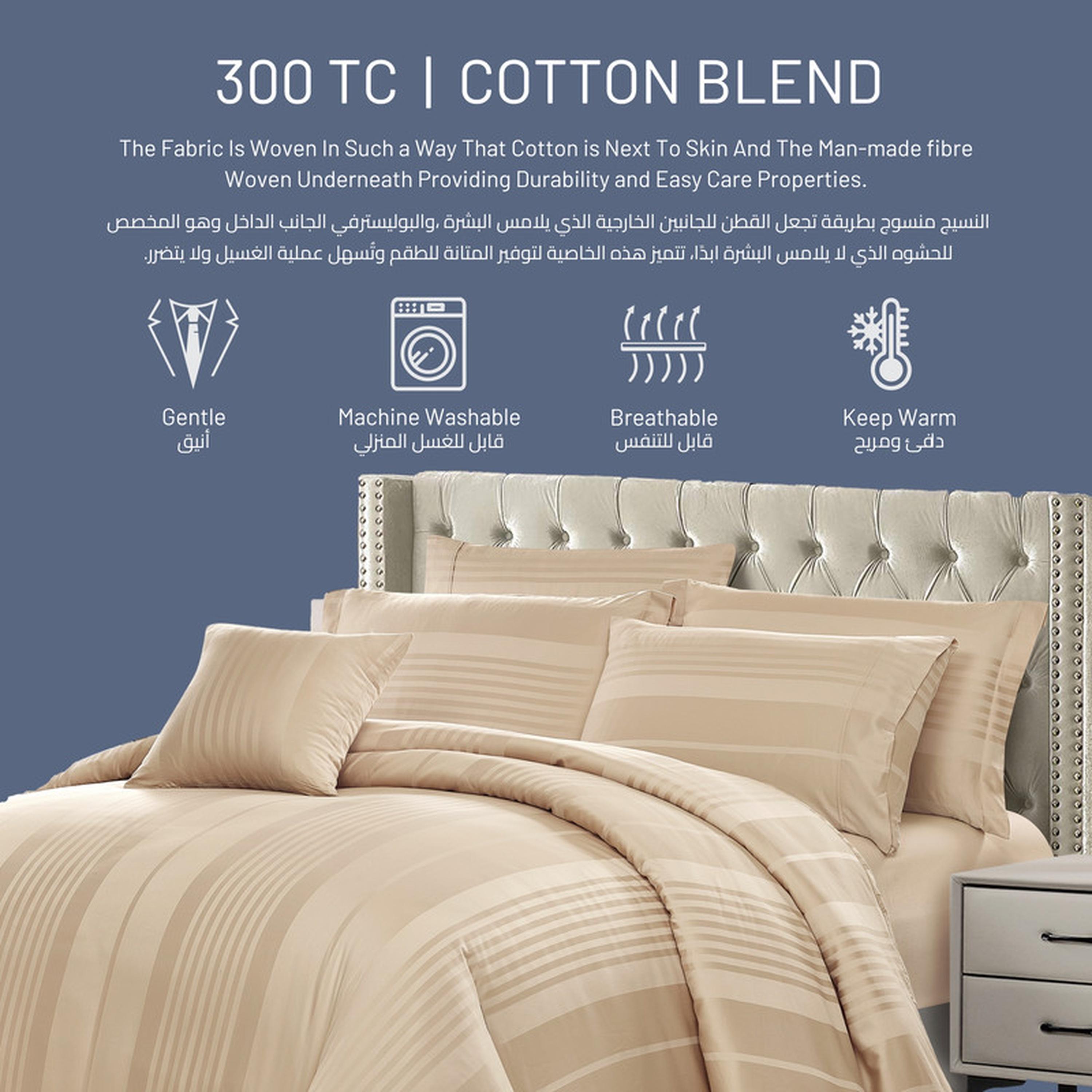 طقم لحاف كينج 6 قطع بعدد خيوط 300 من دونتيلا - 240×260 سم-household-bedding-comfortersandbedspreads-comforters-image-56