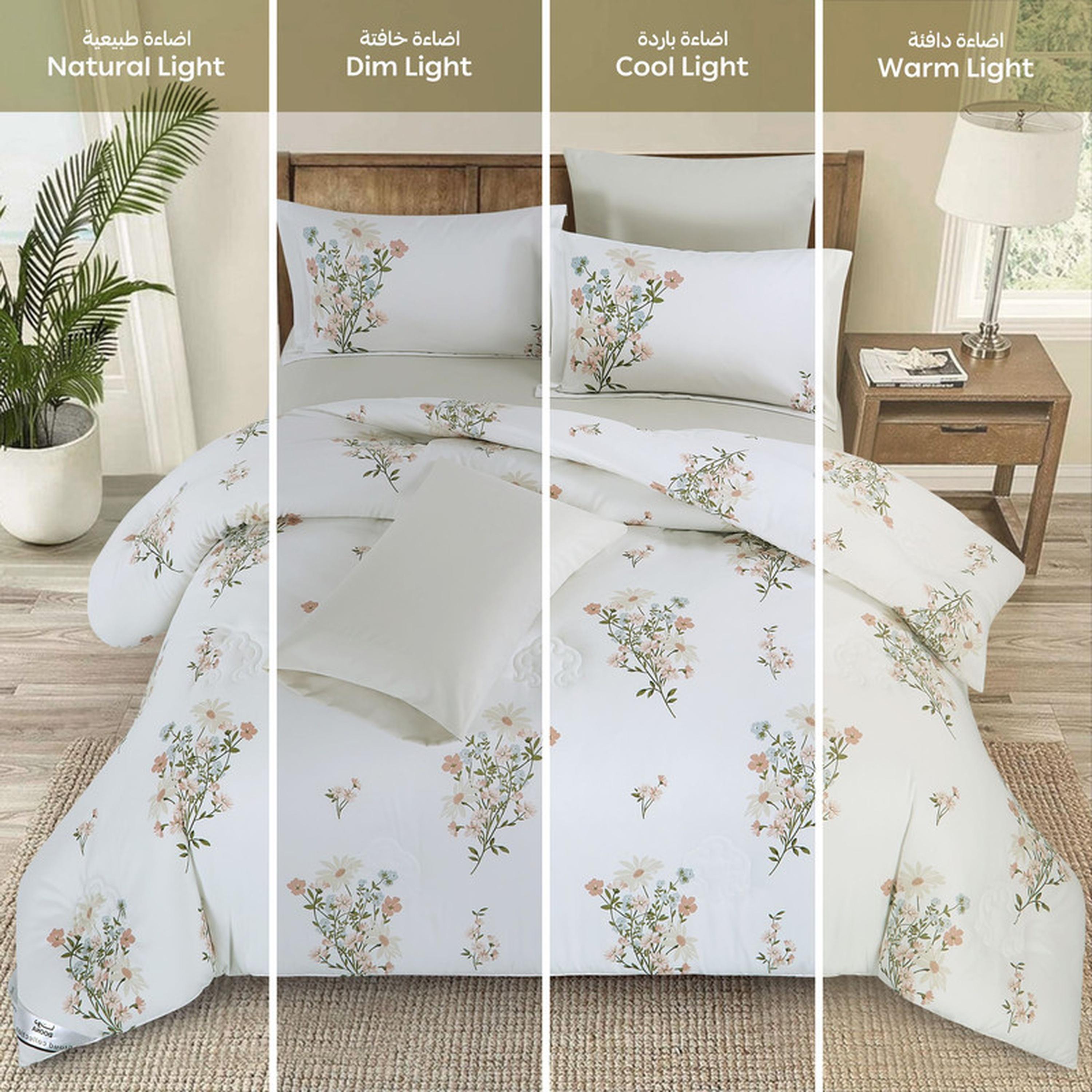 Floral Print 4-Piece Twin Comforter Set - 170x230 cms-household-bedding-comfortersandbedspreads-comforters-image-97