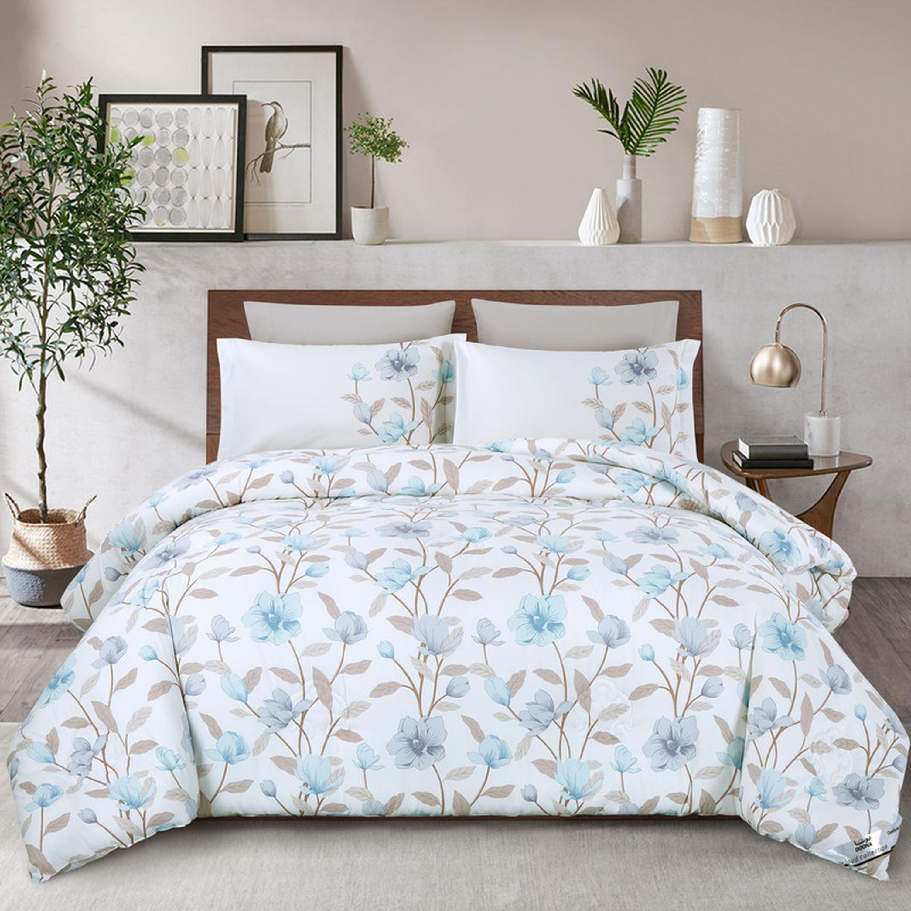 Floral Print 4-Piece Twin Comforter Set - 170x230 cms-household-bedding-comfortersandbedspreads-comforters-image-106