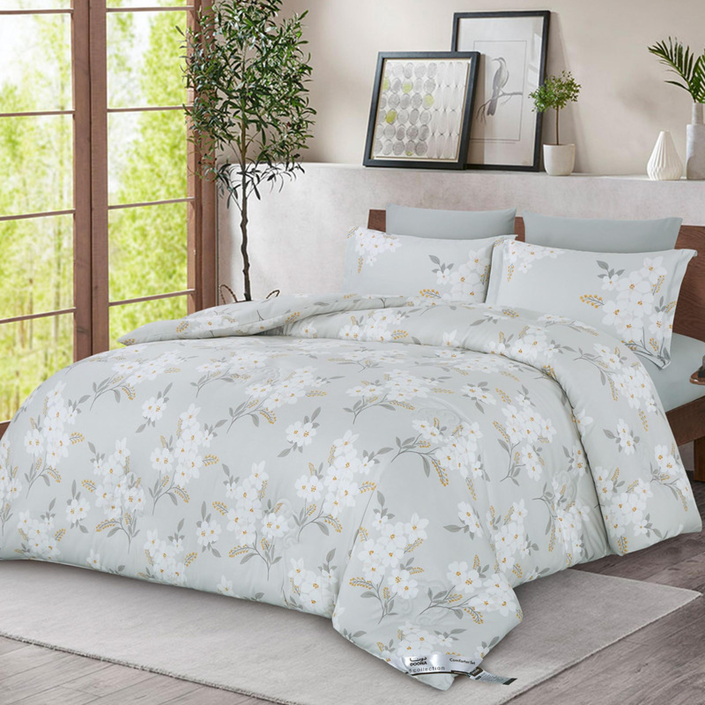 Floral Print 4-Piece Twin Comforter Set - 170x230 cms-household-bedding-comfortersandbedspreads-comforters-image-128