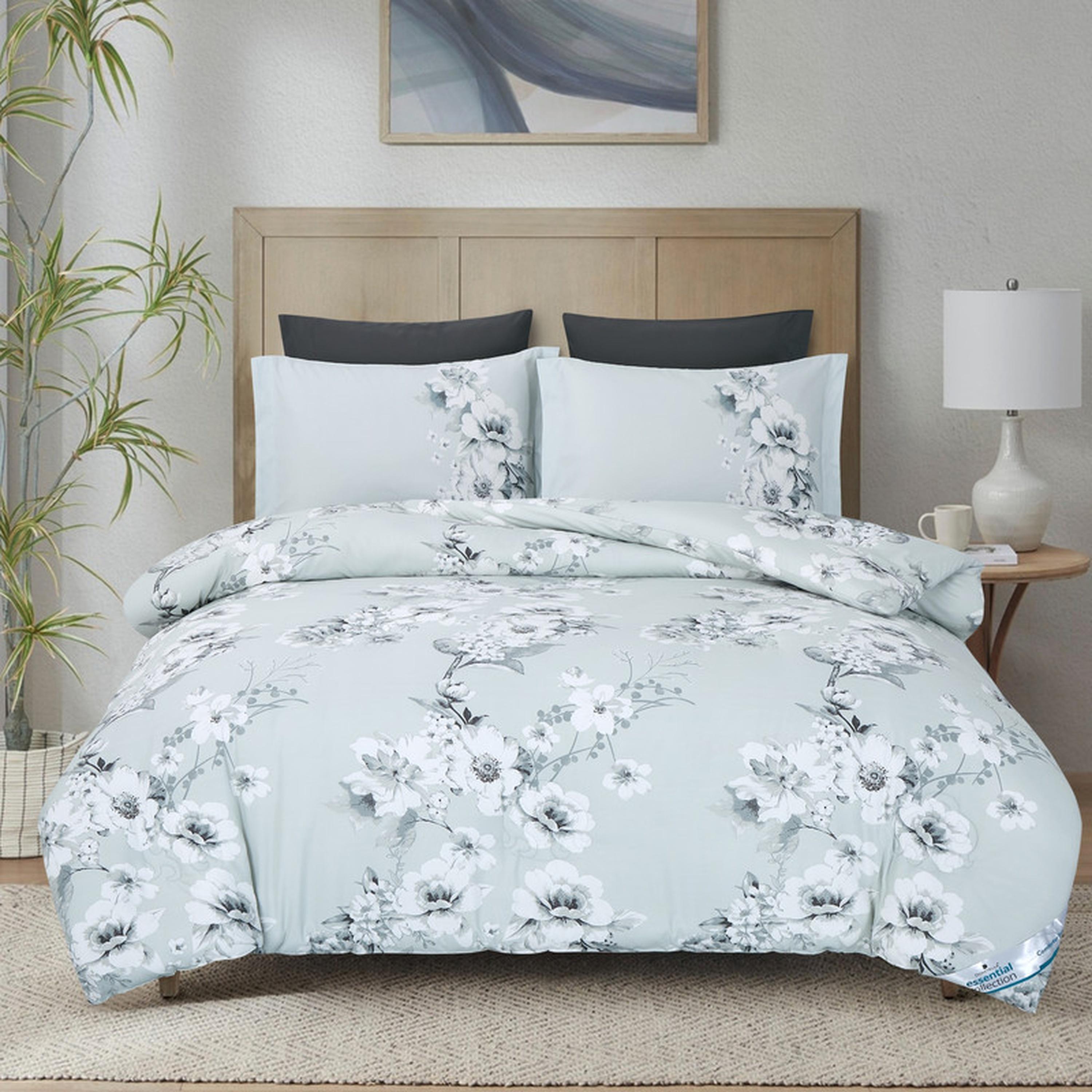 Floral Print 4-Piece Twin Comforter Set - 170x230 cms-household-bedding-comfortersandbedspreads-comforters-image-1