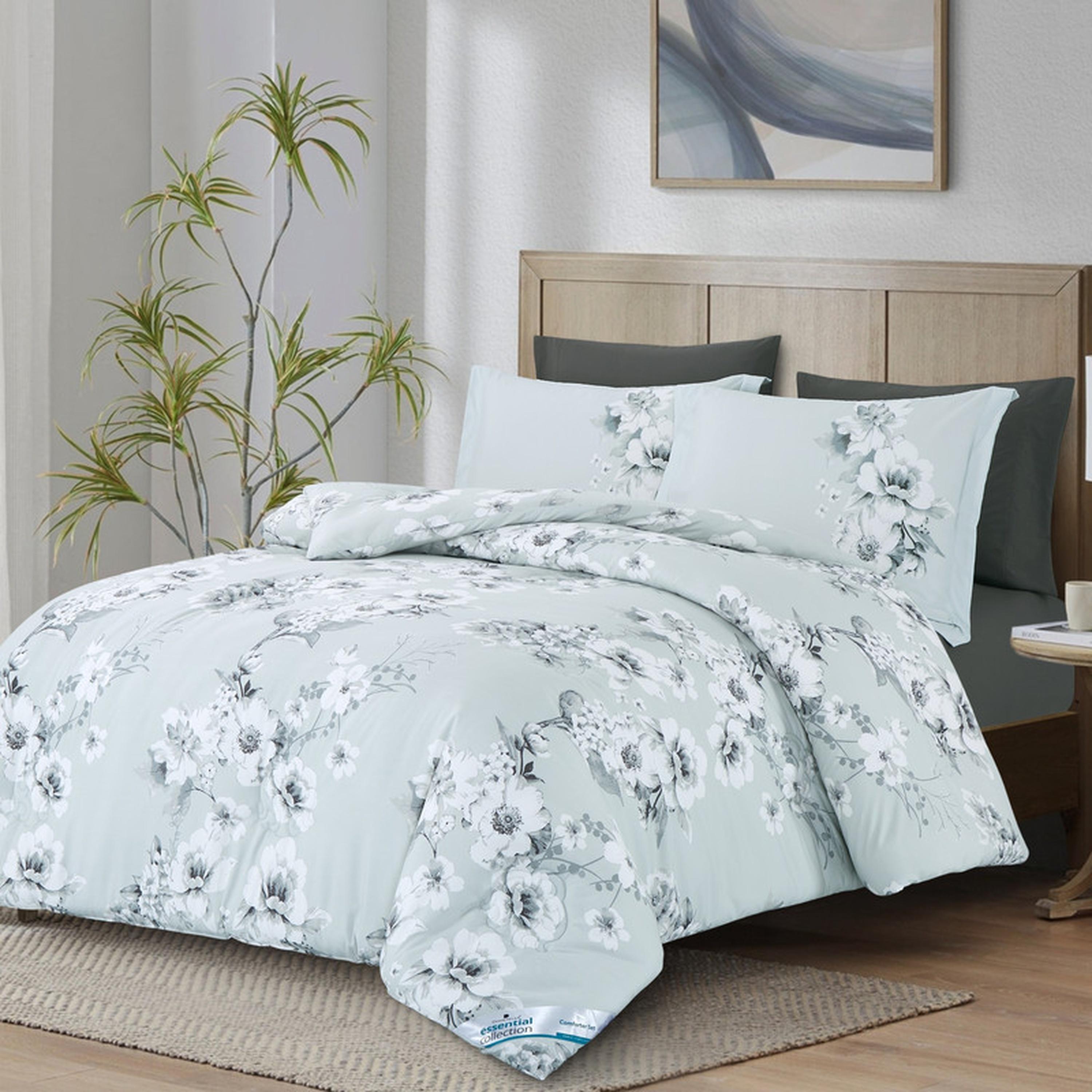 Floral Print 4-Piece Twin Comforter Set - 170x230 cms-household-bedding-comfortersandbedspreads-comforters-image-2