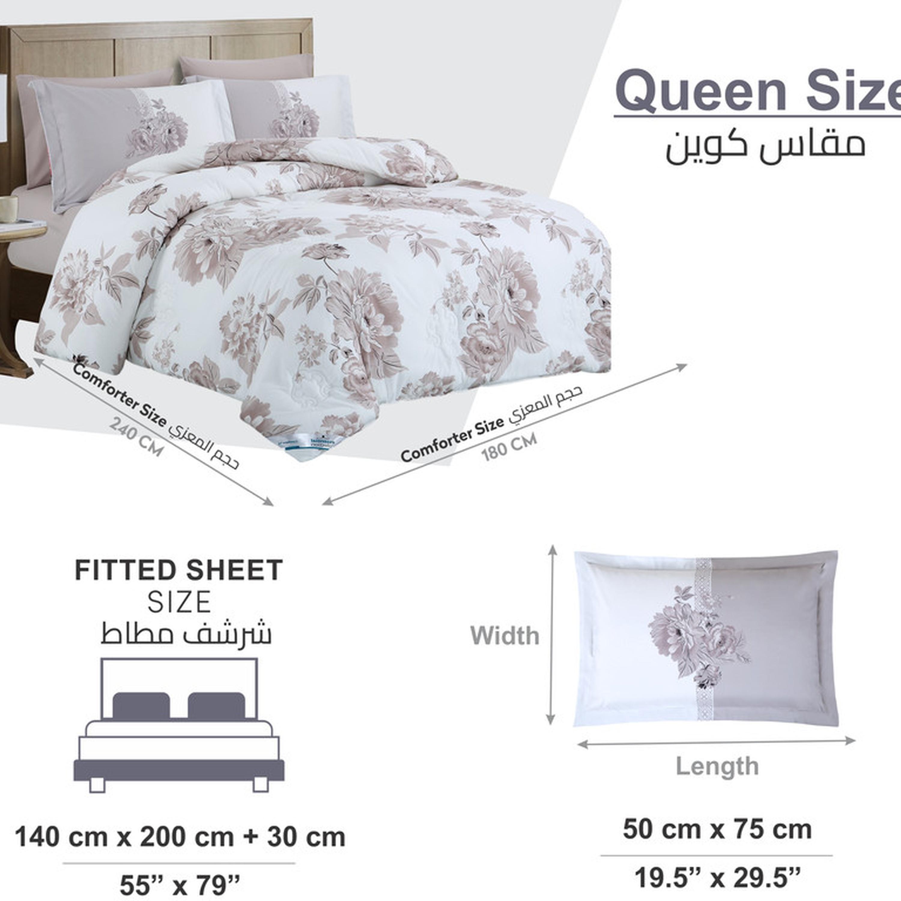 Floral Print 4-Piece Twin Comforter Set - 170x230 cms-household-bedding-comfortersandbedspreads-comforters-image-143