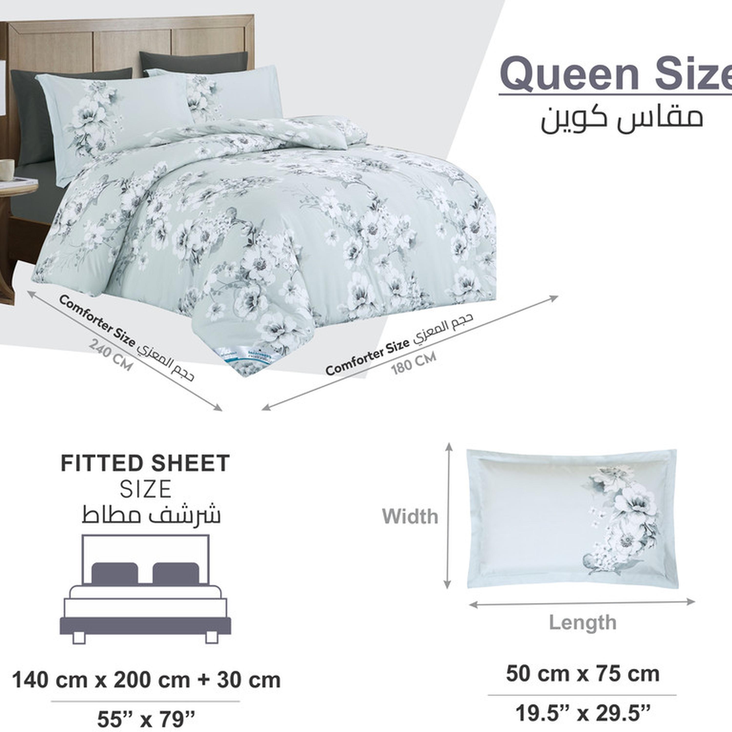 Floral Print 4-Piece Twin Comforter Set - 170x230 cms-household-bedding-comfortersandbedspreads-comforters-image-157